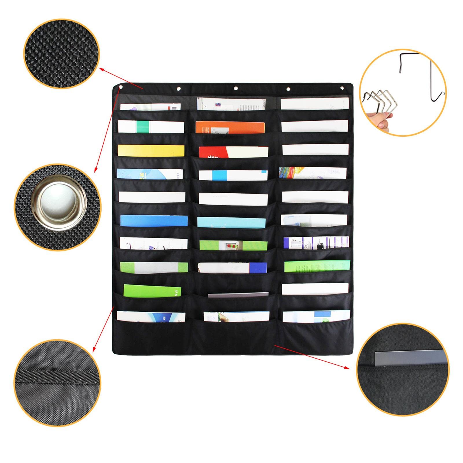 Organiseur Mural Suspendu Robuste - Support Mural pour Dossiers, Agendas et Tableaux de Poche - Rangement pour école et Maison