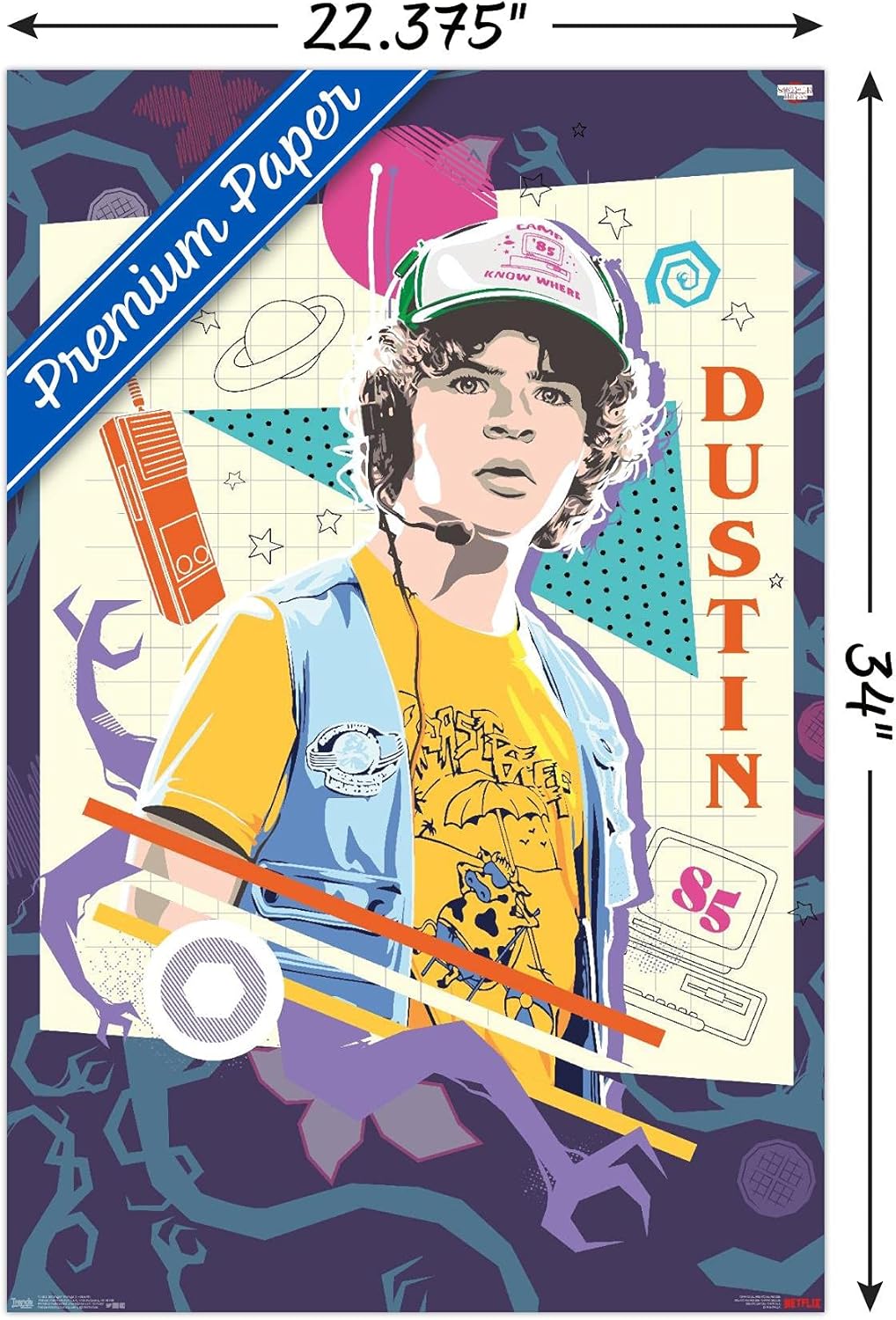 Trends International Netflix Stranger Things: Season 3 - Dustin Wall Poster, 22.375" x 34", Premium Unframed Version