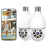 NoahTec 5MP Light Bulb Security Camera 5G&2.4G WiFi Security Cameras Wireless Outdoor Indoor,360°Bulb Cameras for Home Security Outside Indoor,Motion Detection and Alarm,Two-Way Talk 2 Pack (5MP)