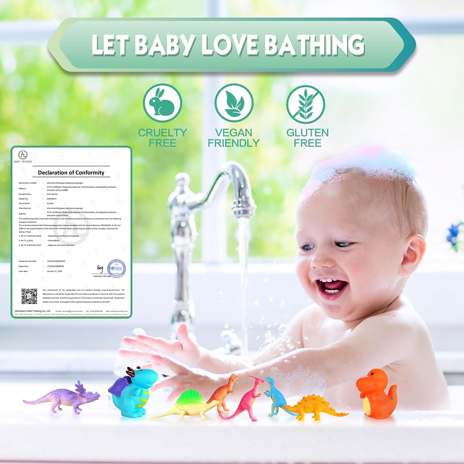 Aofmee Bombe da Bagno Bambini Con Sorpresa Dinosauri - Set Regalo 8 Pezzi, Bagnoschiuma Naturale per Ragazzi e Ragazze, Rilassante per Vasca, Idea Regalo per Pasqua, Natale, San Valentino, Compleanno