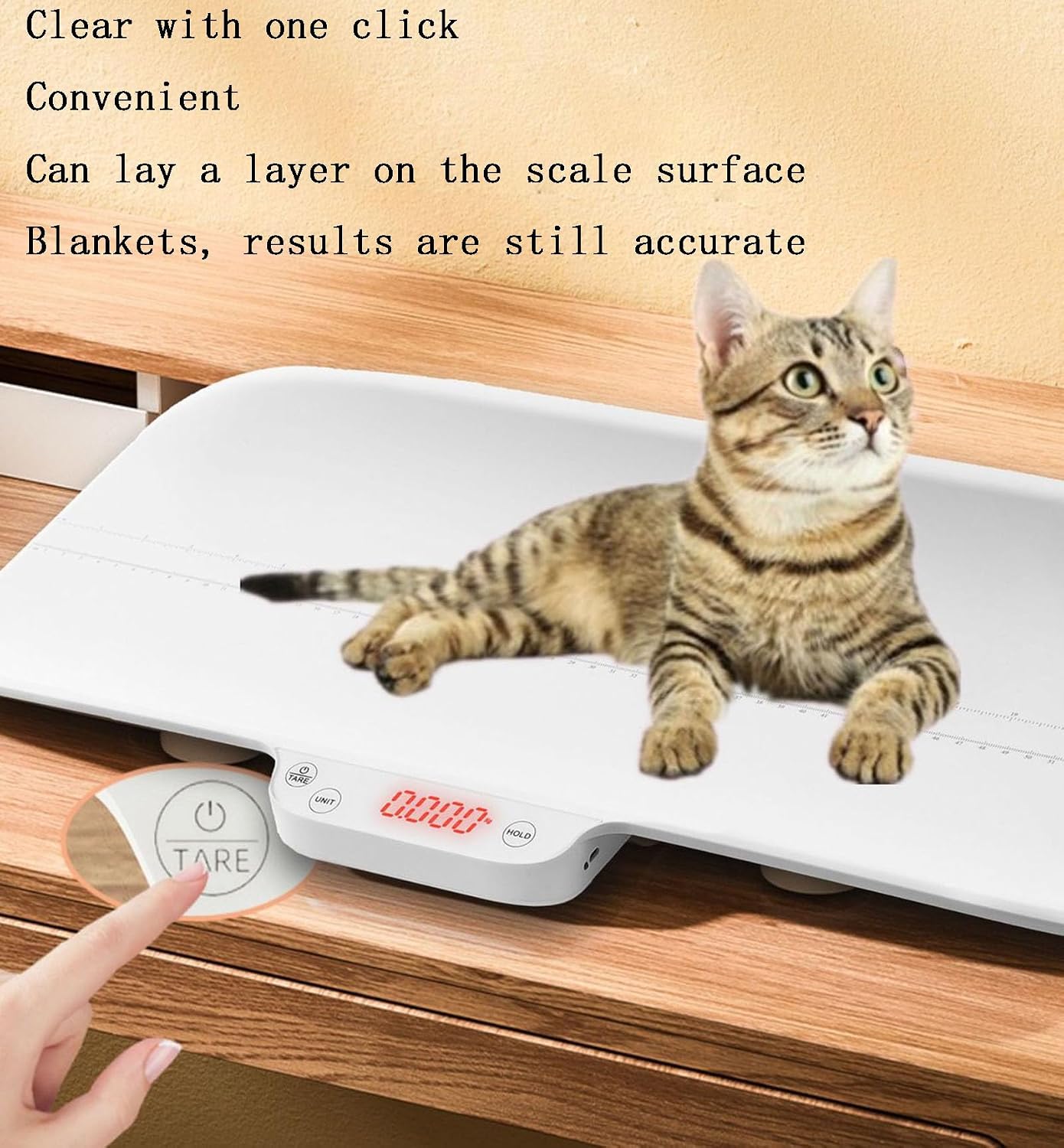 Small Animal Digital Scale, Pet Scale with LCD Display, Puppy Scale, Electronic Kitchen Food Scale, Max 66lbs, USB Charging/2 AA Batteries (Battery Type)