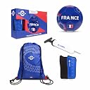 Nivia Football Combo Pack of 4, 1 PVC Football, 1 Pair Shin Guard, 1 Ball Pump, 1 Carry Bag, for Kids & Adults, Size-5 (France) gallery image