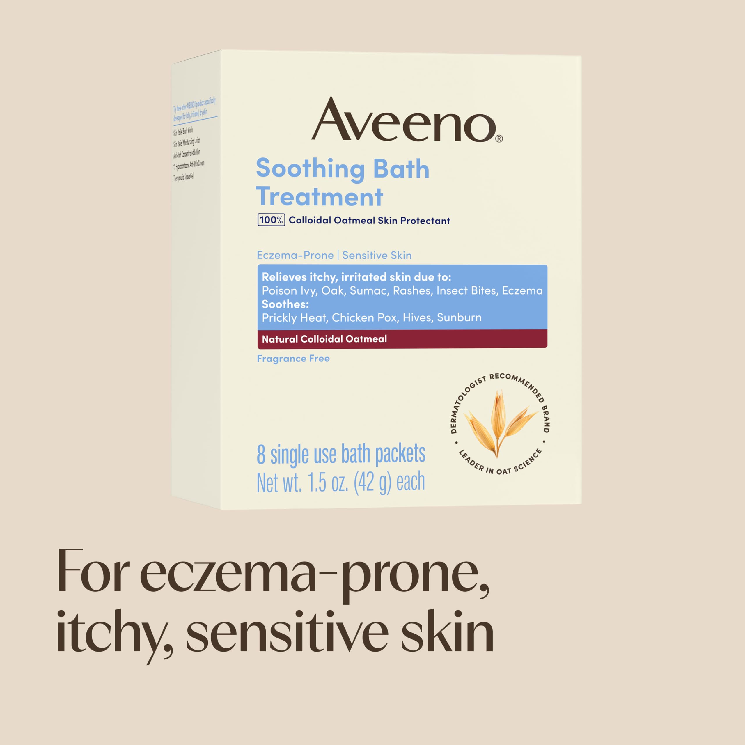 Aveeno Fragrance Free Soothing Bath Treatment 8-Count