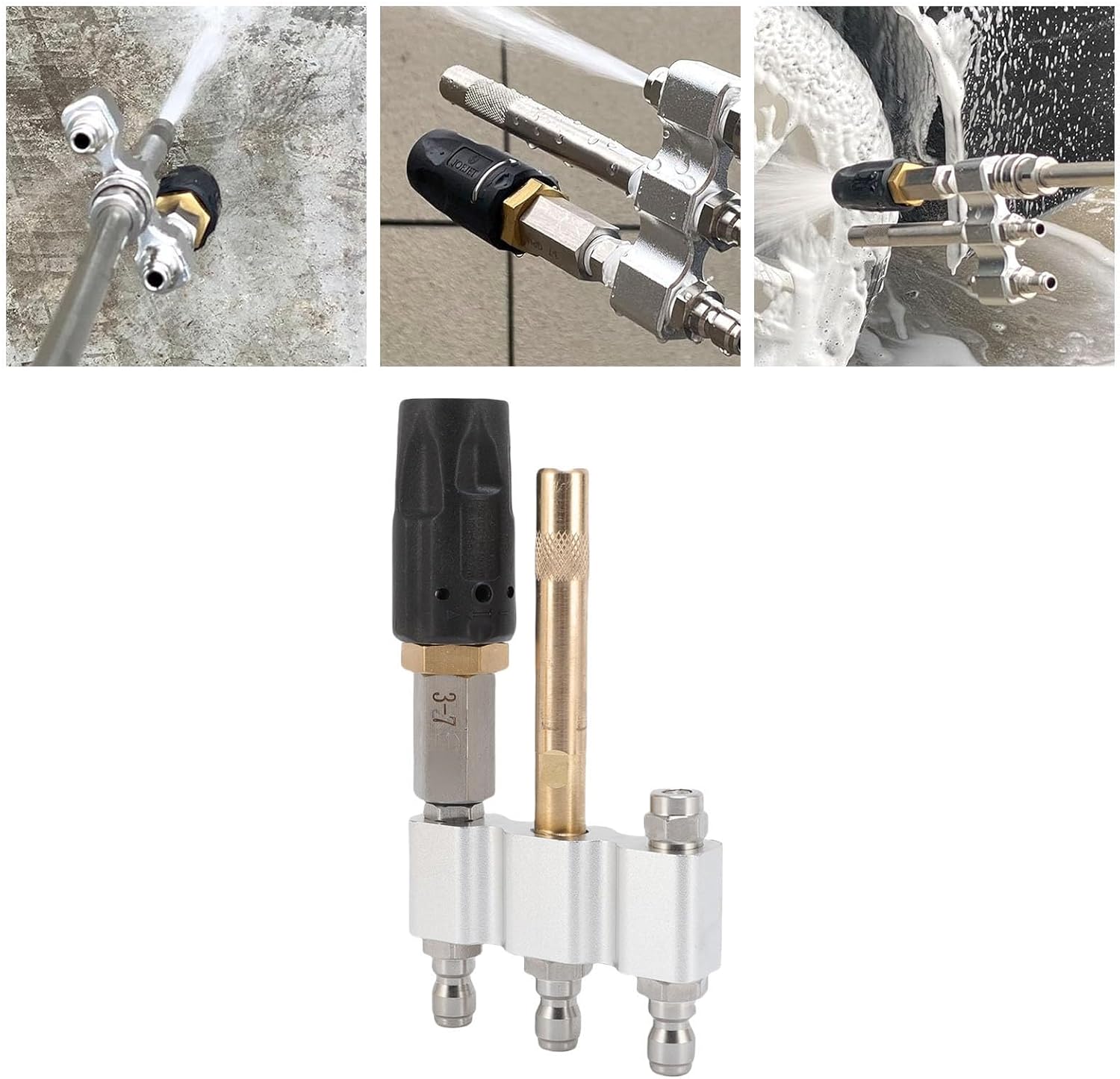 Hyuduo Pressure Washer Nozzle M5 Away Nozzle Long Reach Nozzle Tip For Pressure Washer Long Reach Nozzle Cleans High Walls 1/4" Quick Connect 3 7 GPM