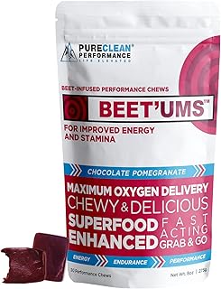 BEET'UMS Beet Chews - Chocolate Pomegranate Flavor - Natural Nitric Oxide, Energy & Stamina - Health, Circulation, Blood Flow - Organic Beet Juice Supplement + Cocoa Flavanols - 30 XL Serving Chews