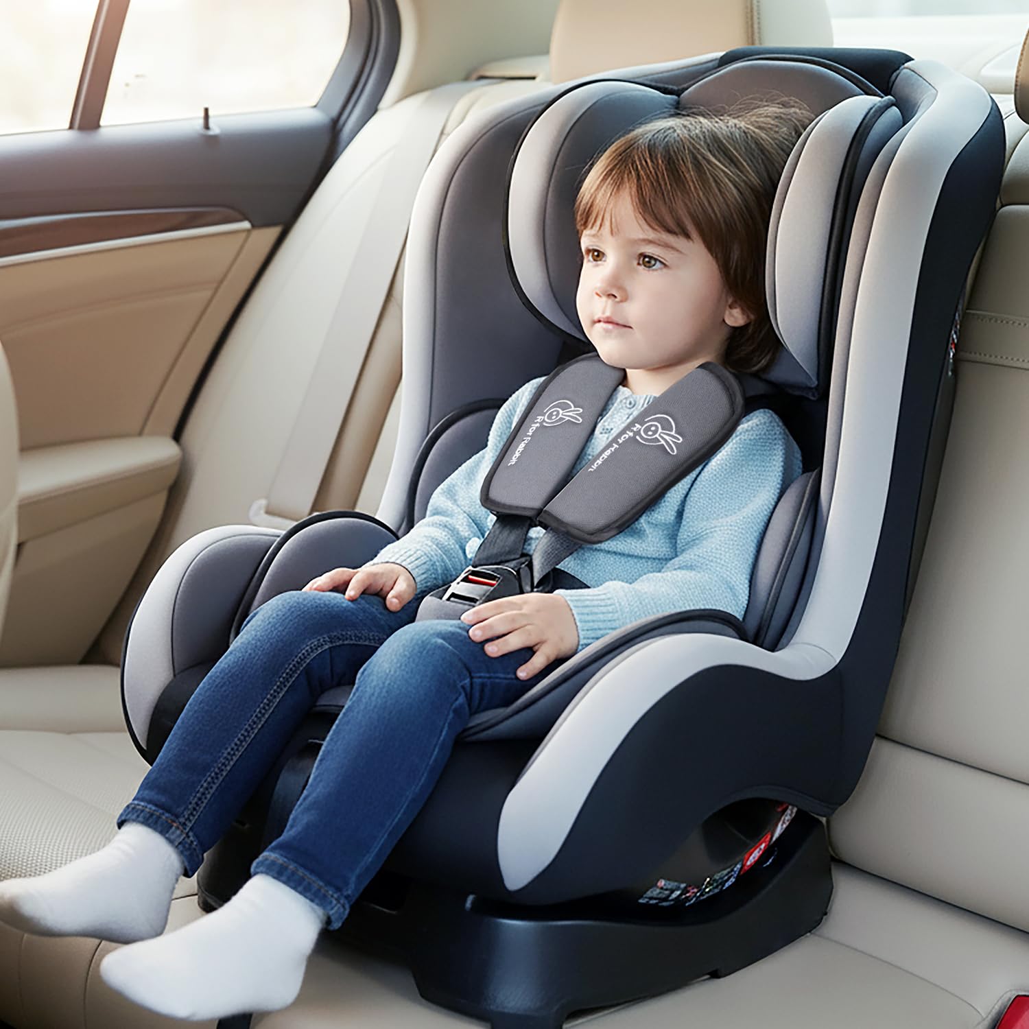 R for Rabbit Convertible Baby Car Seat Jack N Jill ECE R44/04 Safety Certified Car Seat for Kids of 0 to 5 Years Age (Black Grey)