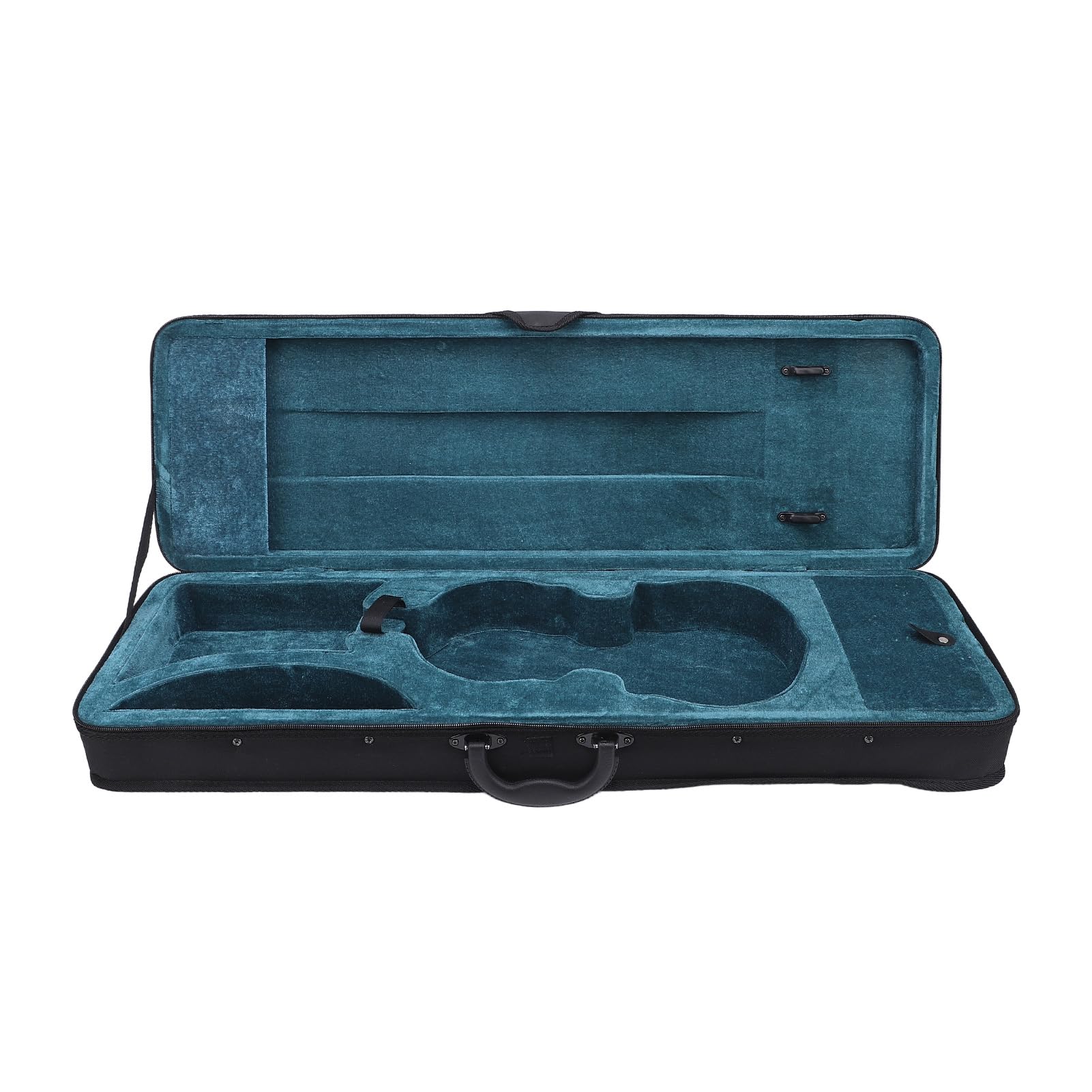 aqxreight Estuche para Violín de Tamaño 3/4, Carcasa Dura de Tela de Buey, Almacenamiento de Viaje con Soportes para y Múltiples Bolsillos para Violines Eléctricos