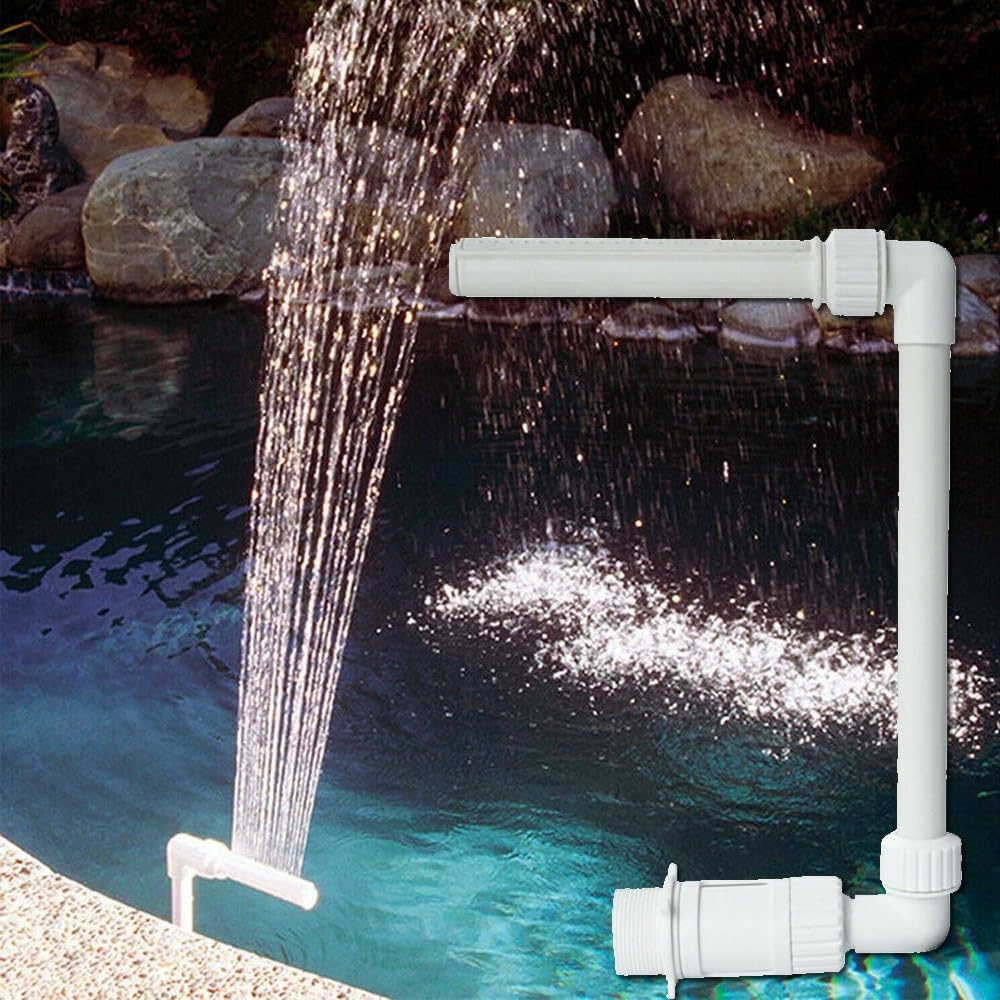 Chorro de fuente de cascada para piscina de peces, rociador de boquilla de jardín para piscina enterrada, aireador de pulverización de fuente de piscina, decoración de piscinas de agua ajustables
