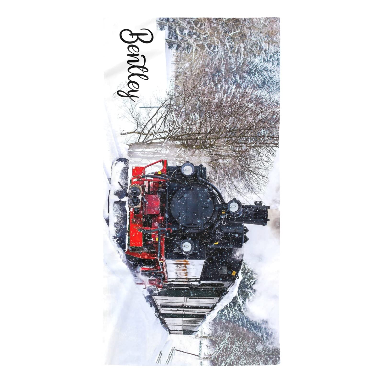 Personalized Beach Towel – Custom Forest Train Design, 60" X 30" Microfiber Towel For Pool, Beach, Travel