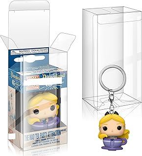 Pop Protector Case for Funko-Pop-Keychain-Figure Display Case Compatible with Funko Pop Keychain- 0.35 mm Thick, Stackable & Clear Pop Protector- PET Plastic Display Case- 20 Pack