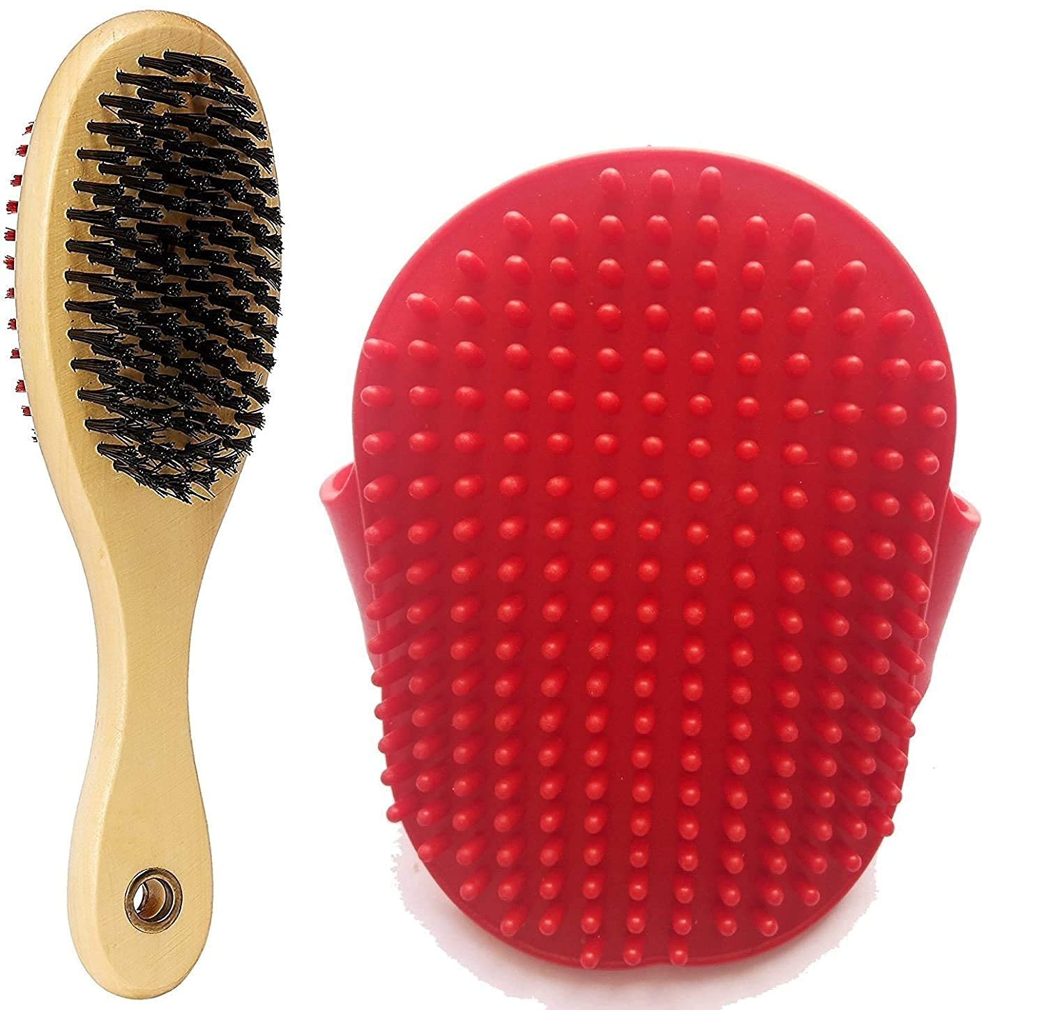 PSK PET MART Combo Set of Soft Dog Hair Brush Double Side (Medium) | Rubber Bristles Comb for Dogs & Cats Washing | Pet Shampoo Brush- Color May Vary (B09PNQ4P9S) Amazon Price History, Amazon Price Tracker