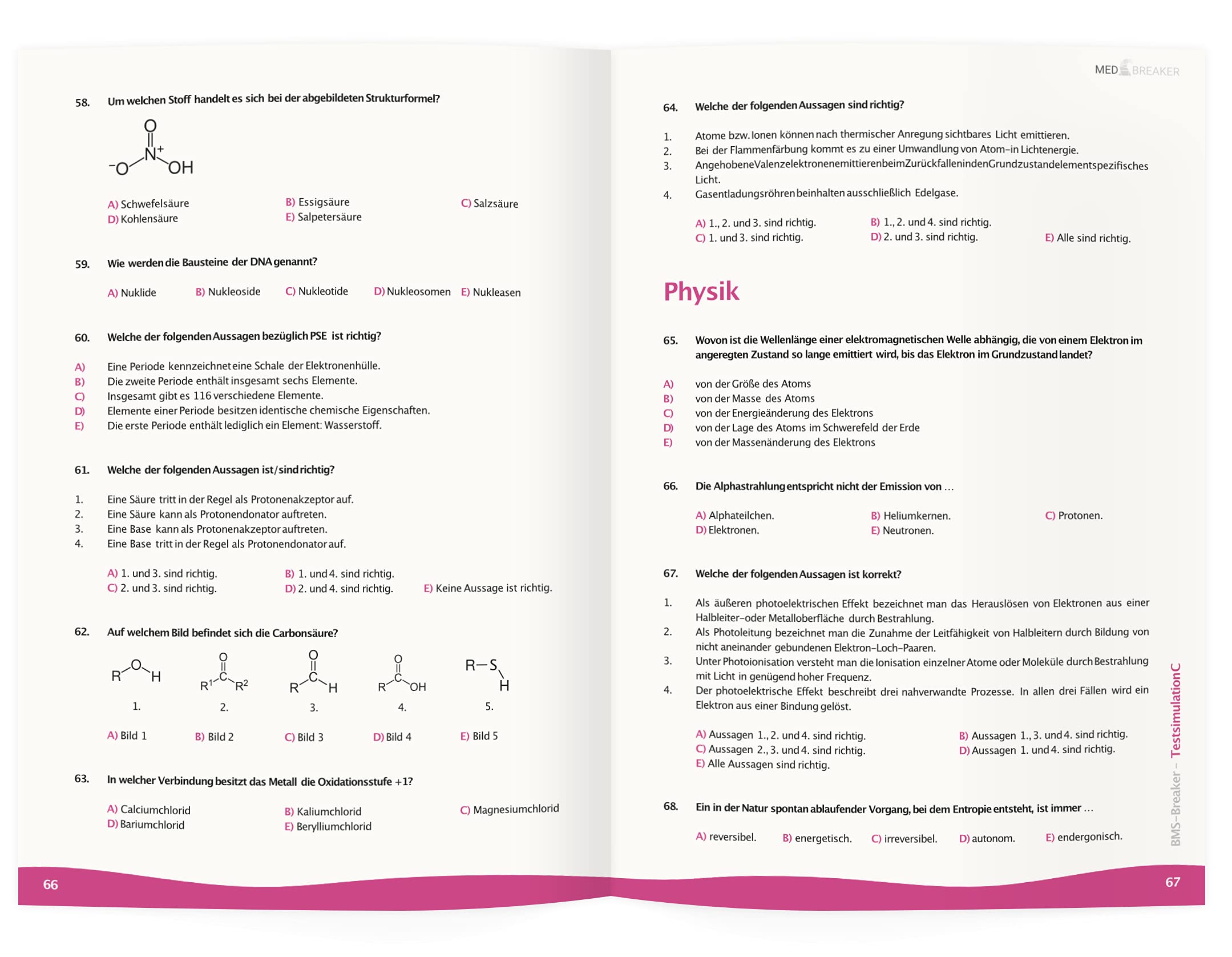 MedAT 1.300+ BMS-Fragen: Biologie, Chemie, Physik, Mathematik, Medizin-Aufnahmetest |: BMS-Breaker | MedAT 2025 / 2026, Basiskenntnistest Medizinische ... (MEDBREAKER | MedAT-Bücher-Vorbereitung)