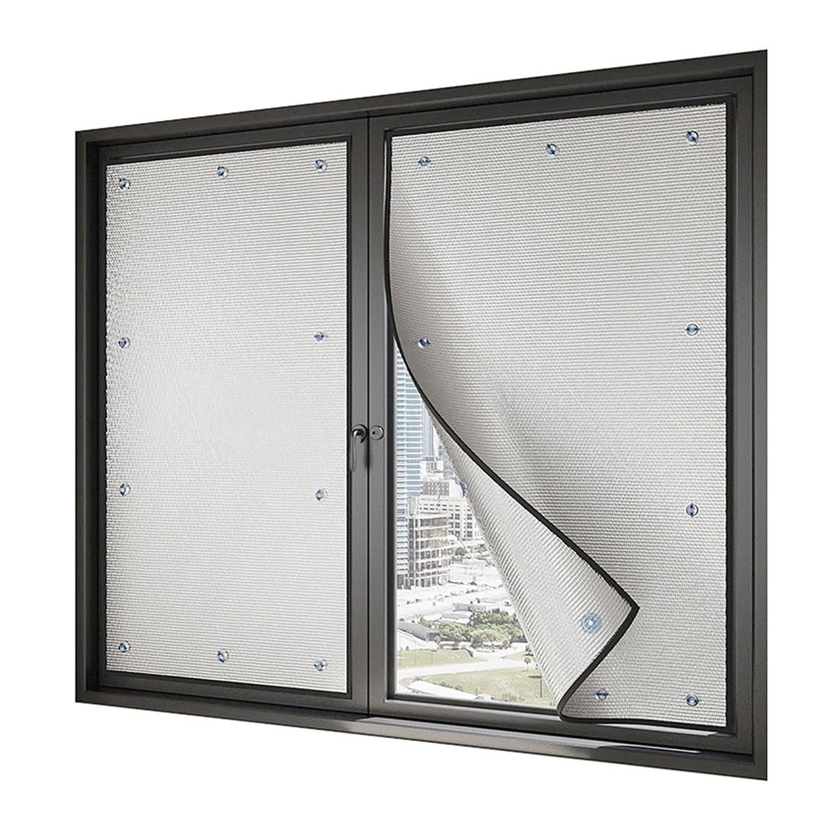 Heat Reflective Sun Blocking Window Film, Aluminum foil Insulation, Privacy, Heat Shield, Anti UV, With Suction Cups(30x100cm)