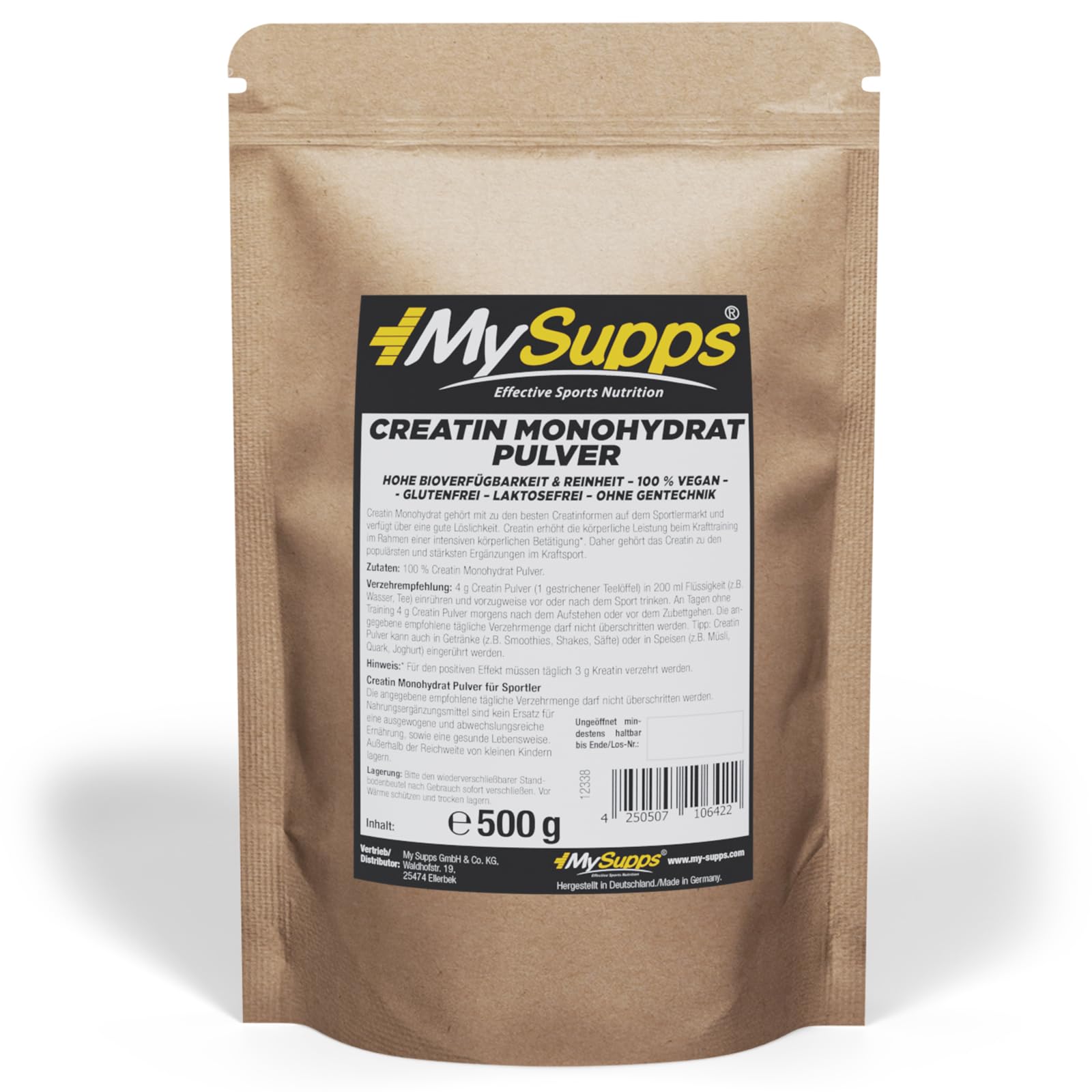 My Supps Creatin Monohydrat Pulver 500g & 1.000g