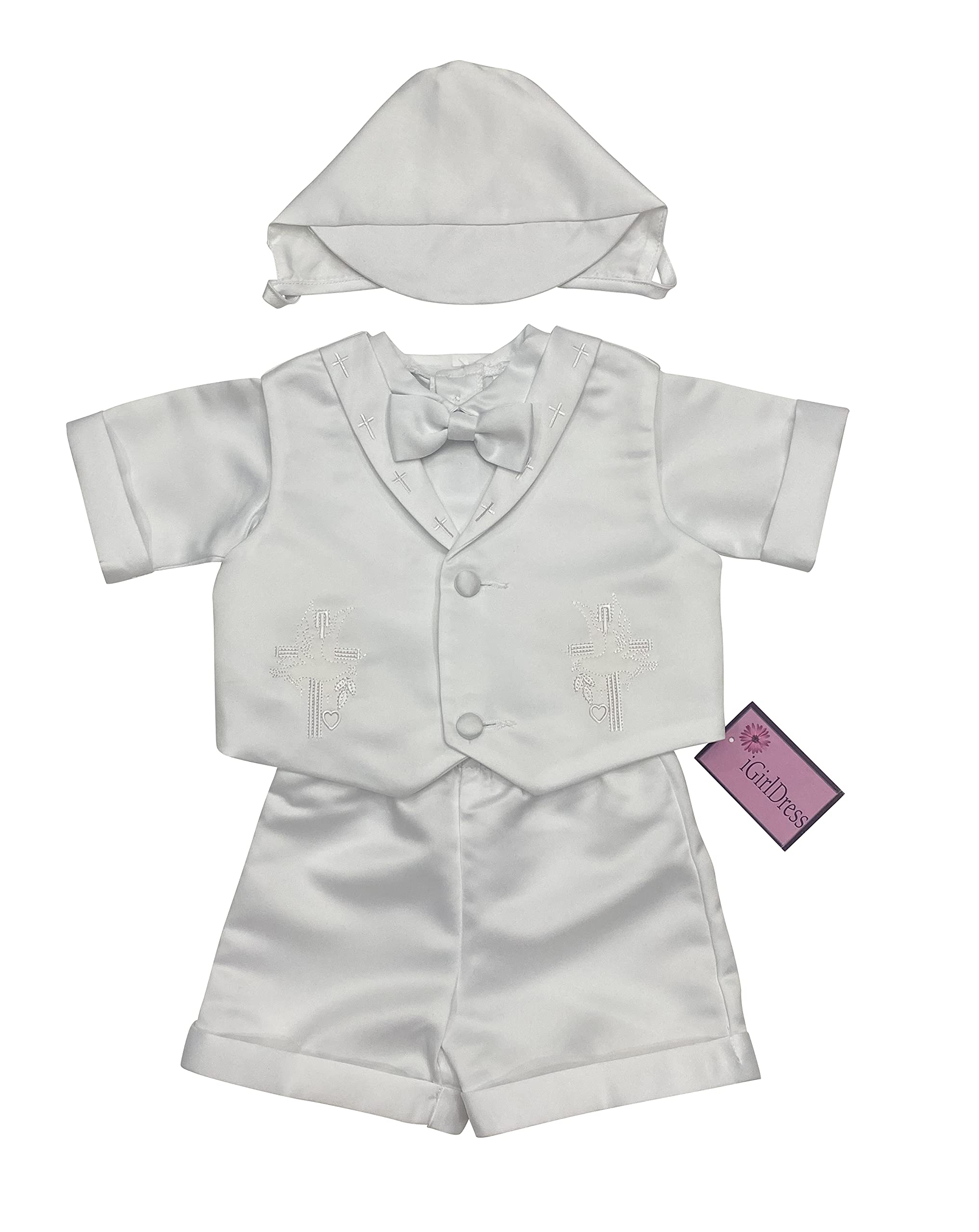 iGirlDress - Conjunto de bautizo de manga corta para bebé niño (4 años)