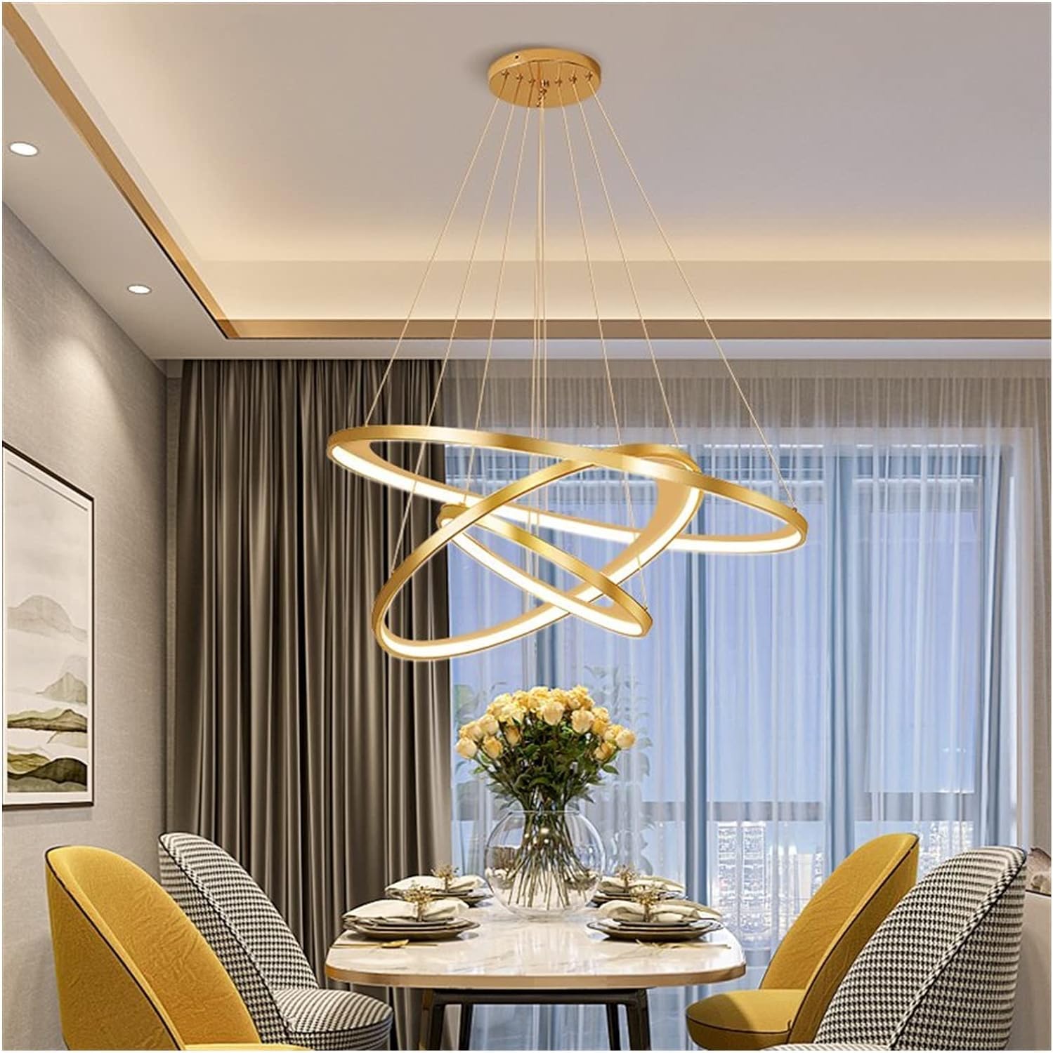 Suspensions LED dimmables en alu de 80 cm pour un éclairage sur mesure chic