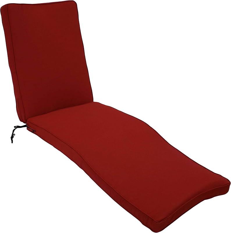 Sunnydaze 72-Inch Outdoor Water-Resistant Patio Chaise Lounge Cushion - Gray