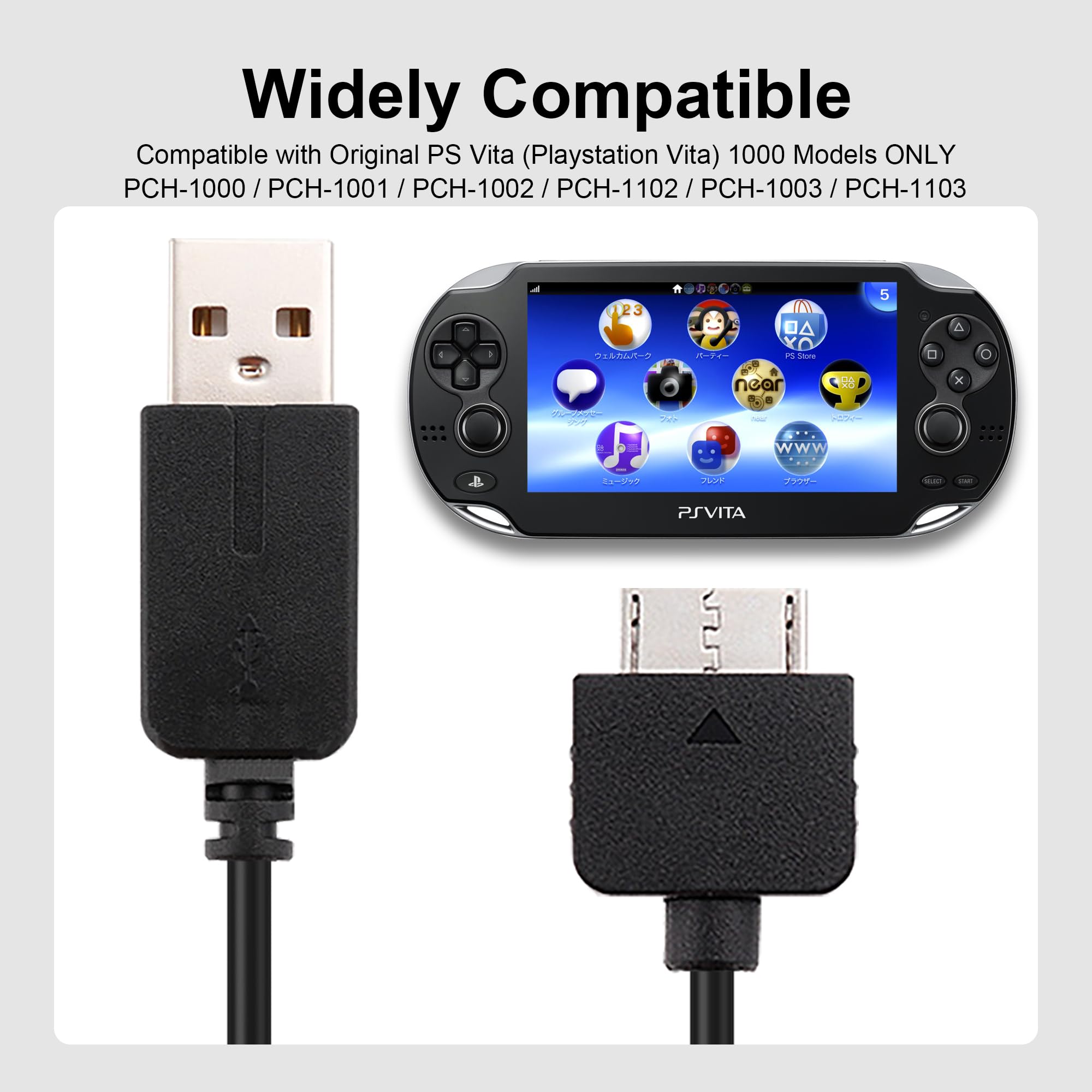 Amazon.com: CUENSTOP PS Vita Charger Cable, 4 FT USB Data & Power