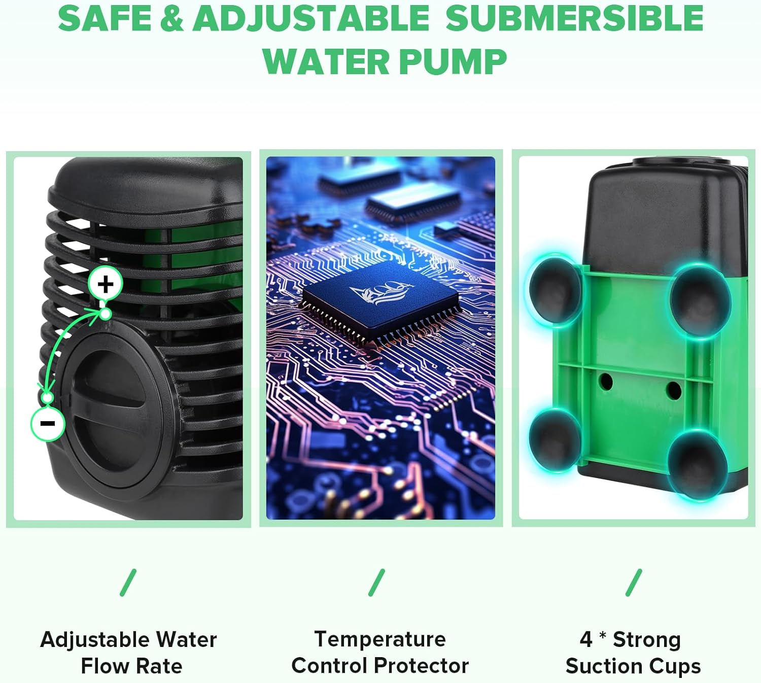 AQQA Submersible Water Pump, 3000L/H Adjustable Ultra Quiet Water Pump for Water Feature, 2.5m High Lift for Fountains Pump for Fish Tank Hydroponics, Small Pond, Waterfalls, Aquariums 6 716O553oKYL. AC SL1500