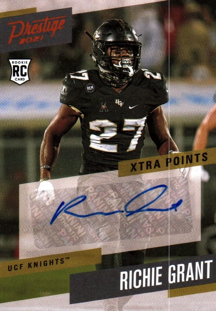 Richie Grant Xtra Points Autographed Rookie Card Collectible Football Card - 2021 Panini Prestige Football Card #PS-RGR (UCF Knights) Free Shipping