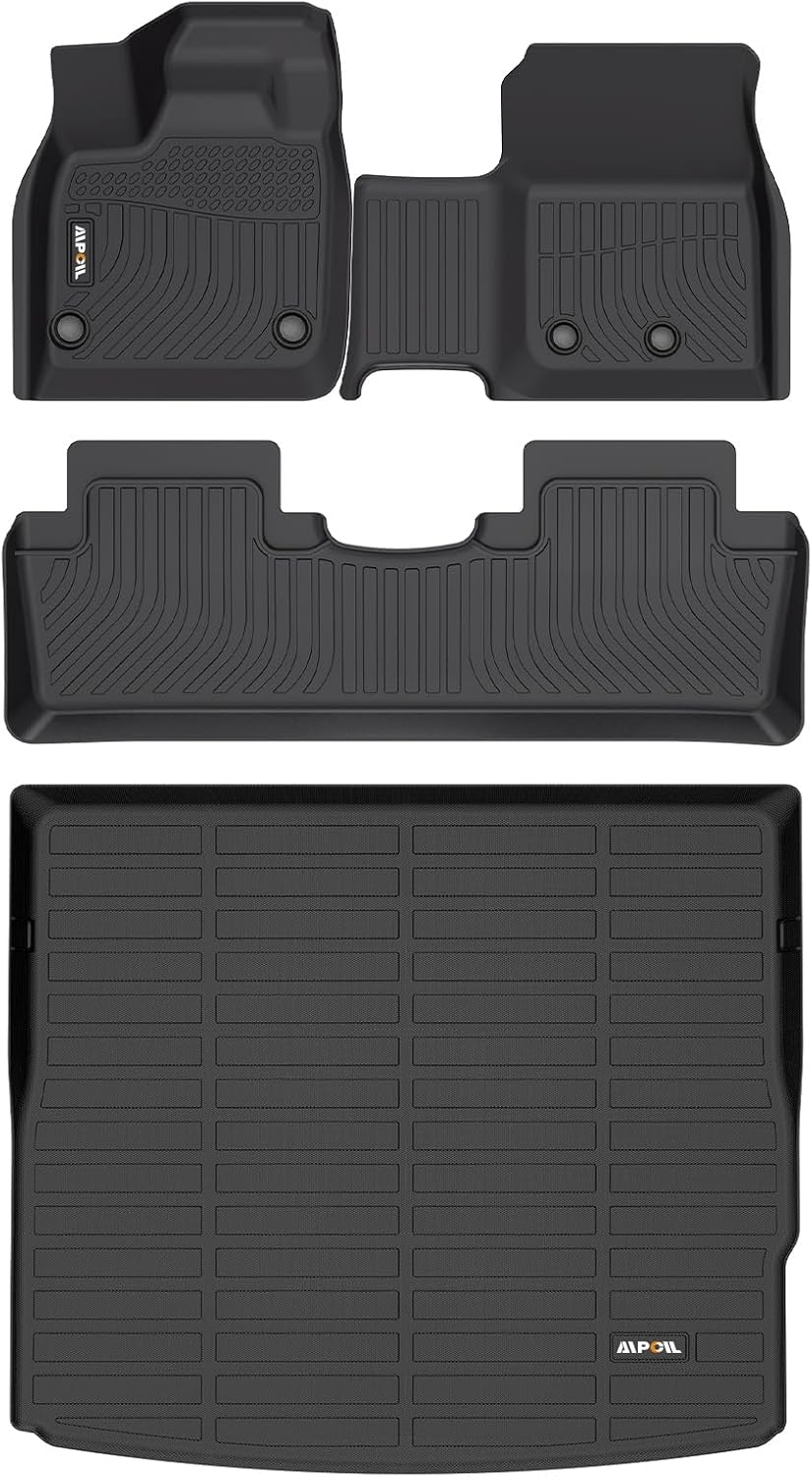 AIPOIL® Floor Mats & Cargo Liner Set for 2023 2024 2025 Nissan Ariya All Weather Protection TPE Anti-Slip Automotive Full Set Custom Car Mats Accessories - Black