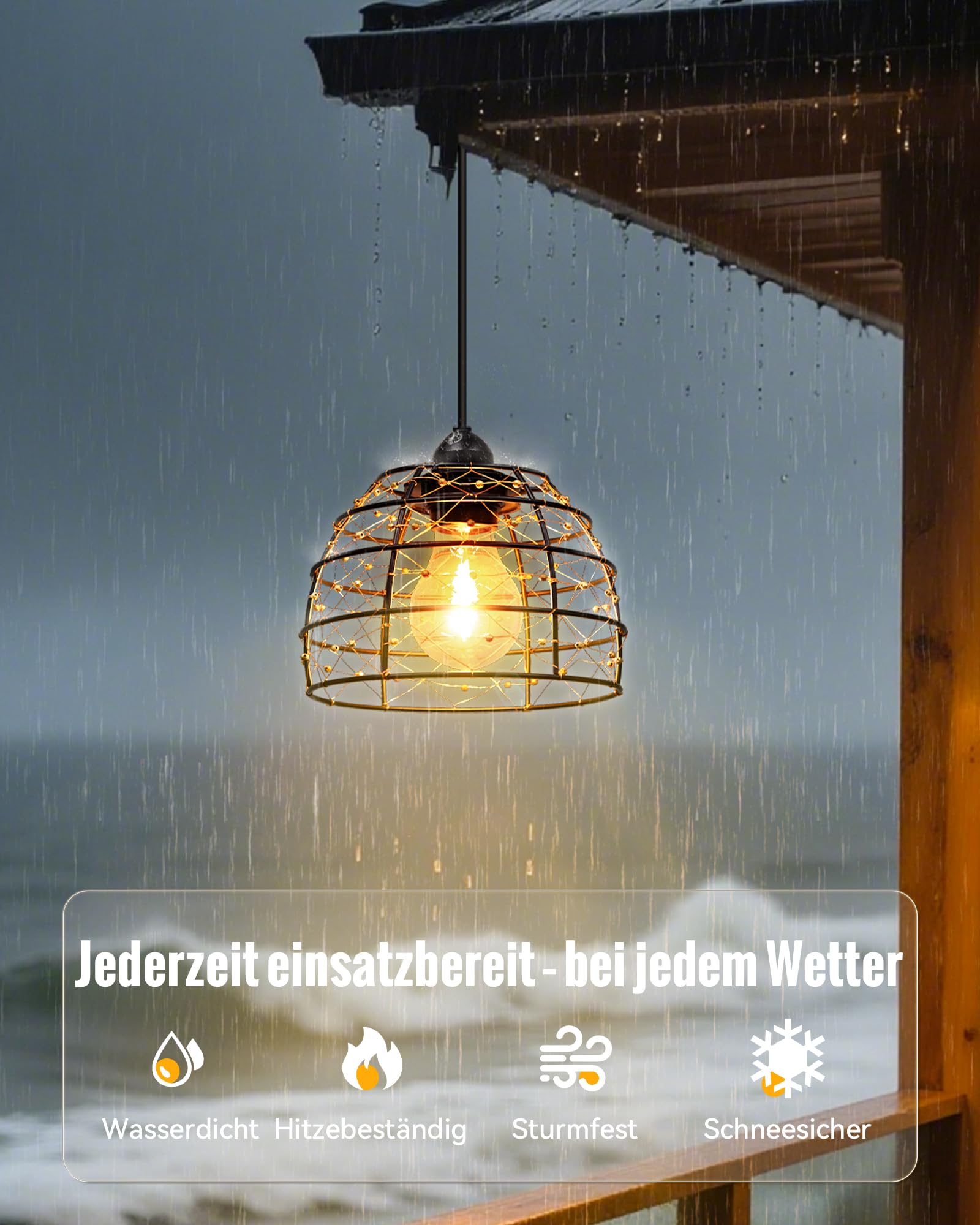 Solar Hängeleuchte Außen Innen, 2 Boho Solarlampen mit Fernbedienung, Helligkeit einstellbar, IP65 wasserdicht