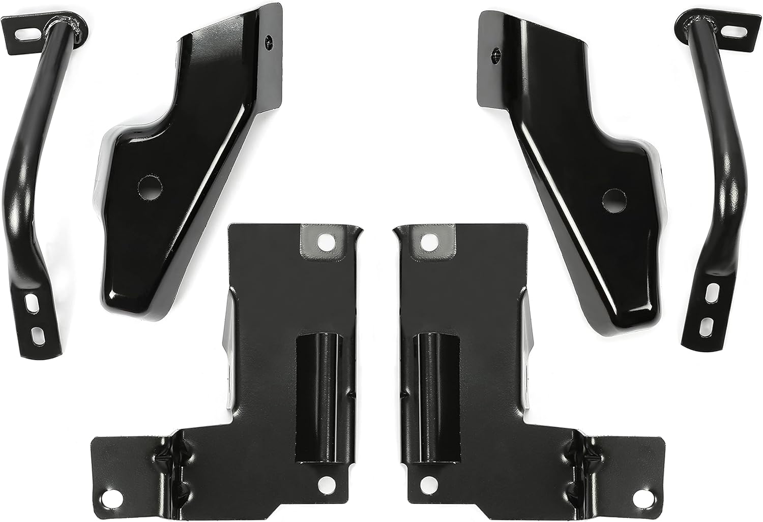 ECOTRIC Front Bumper Brackets Compatible With 2003-2006 Chevy Silverado 2002-2006 Chevy Avalanche LH&RH Replacement for GM1066175 GM1067175 15059687 15059688 Steel Powder Coated Black