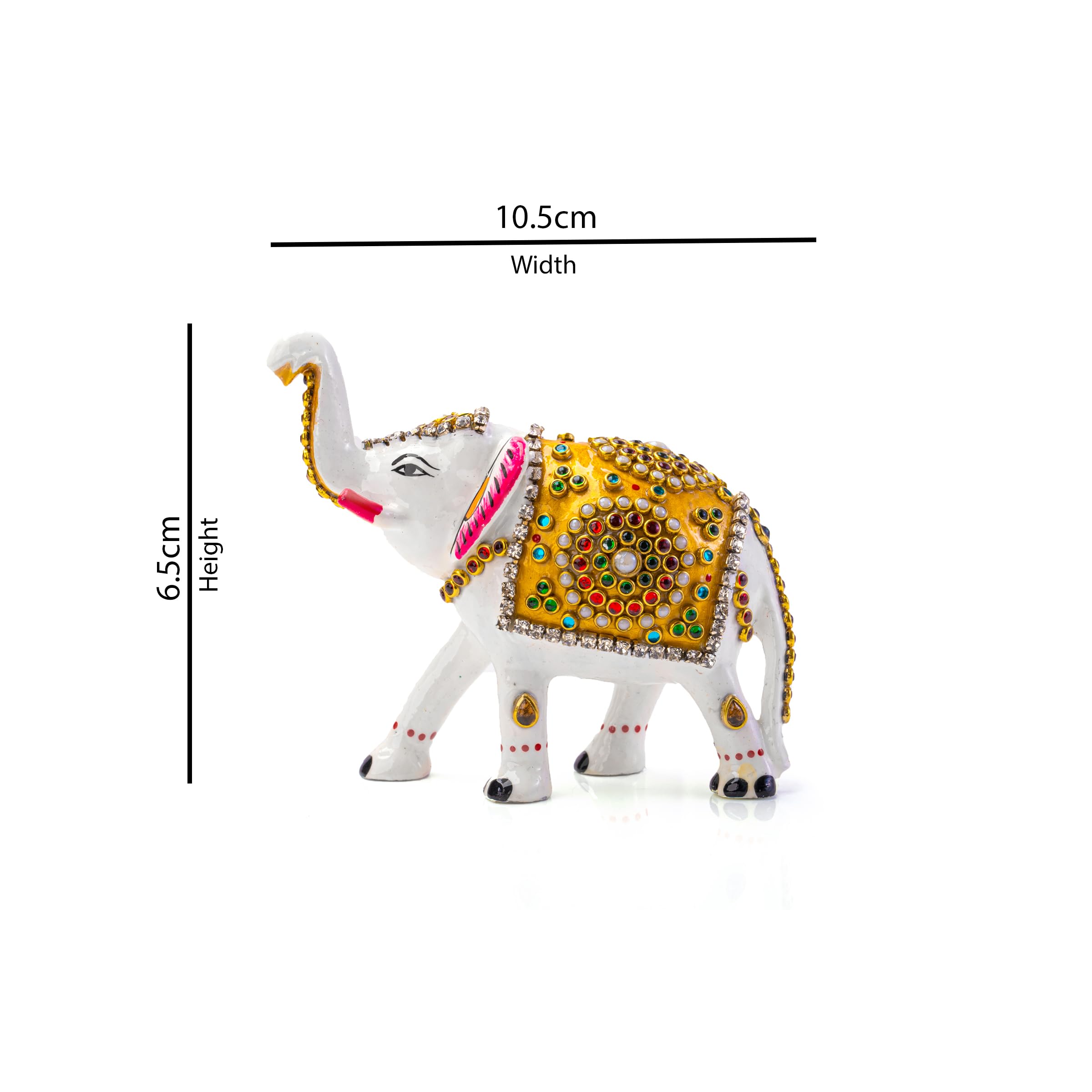 Tarini Gallery Minakari Traditional Indian Festive Décor Statue Sculpture Figurine Decoration for Home Office Party and Gifting (Minakari Elephant White) - Image 3