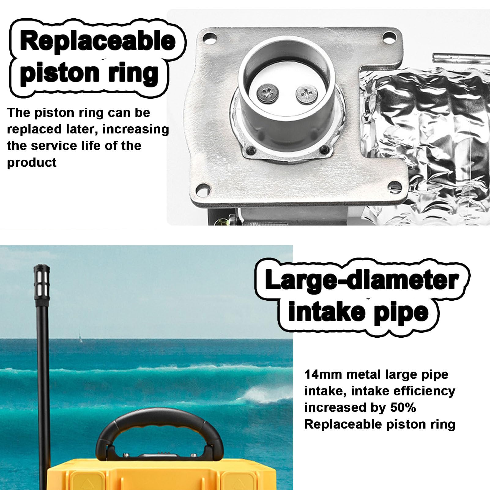 Ventilador de buceo portátil, refrigeración por agua de circulación inalámbrica, ventilador de buceo recargable, profundidad máxima 10/15 m, uso bajo el agua