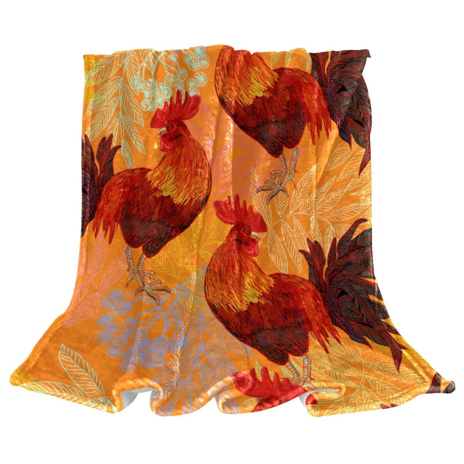 Couverture polaire coq coloré plaid canapé lit salon bureau