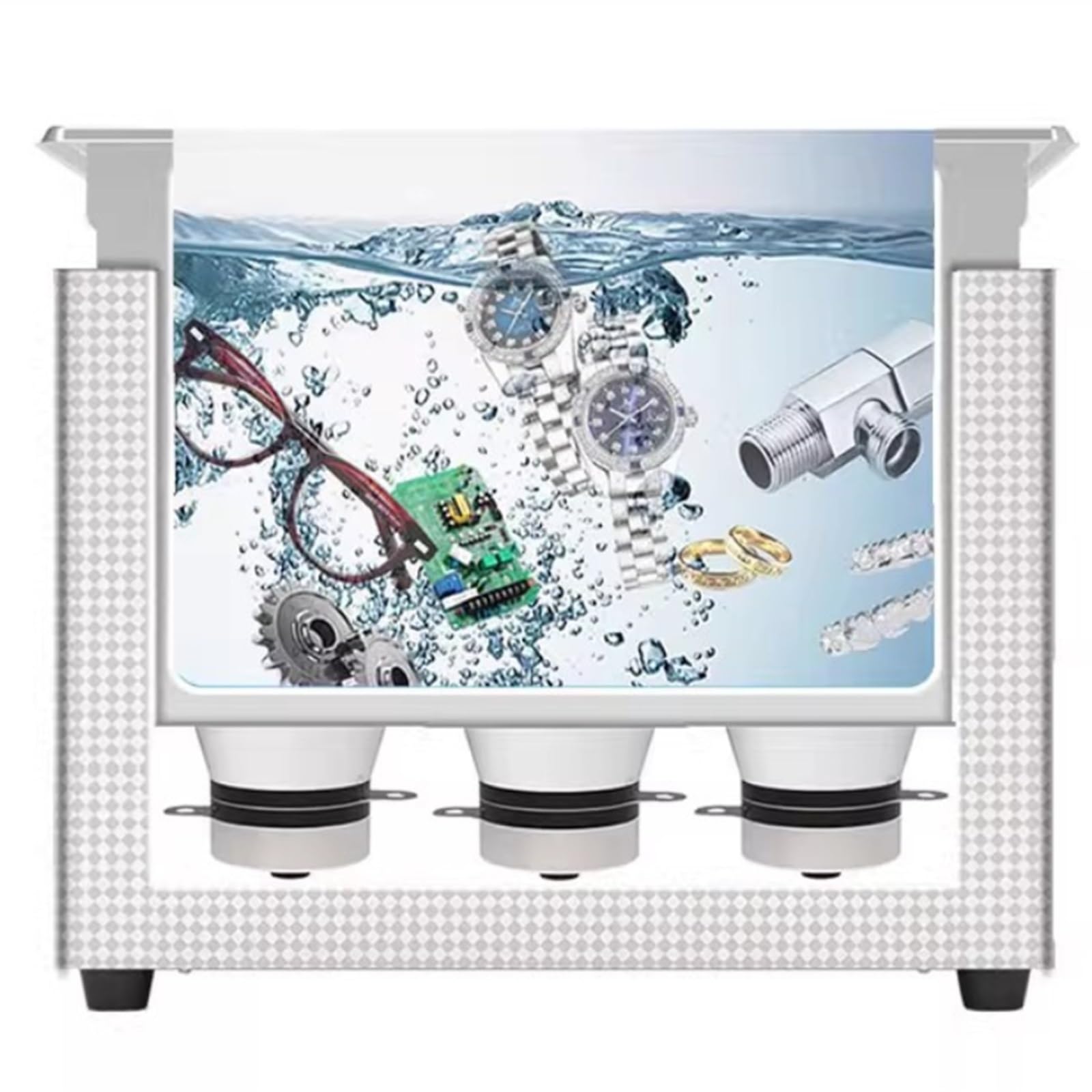 Ultraschallreiniger, 6,5 l, mit internem Tank aus Edelstahl 304, für Brillen, Uhren, Ohrringe