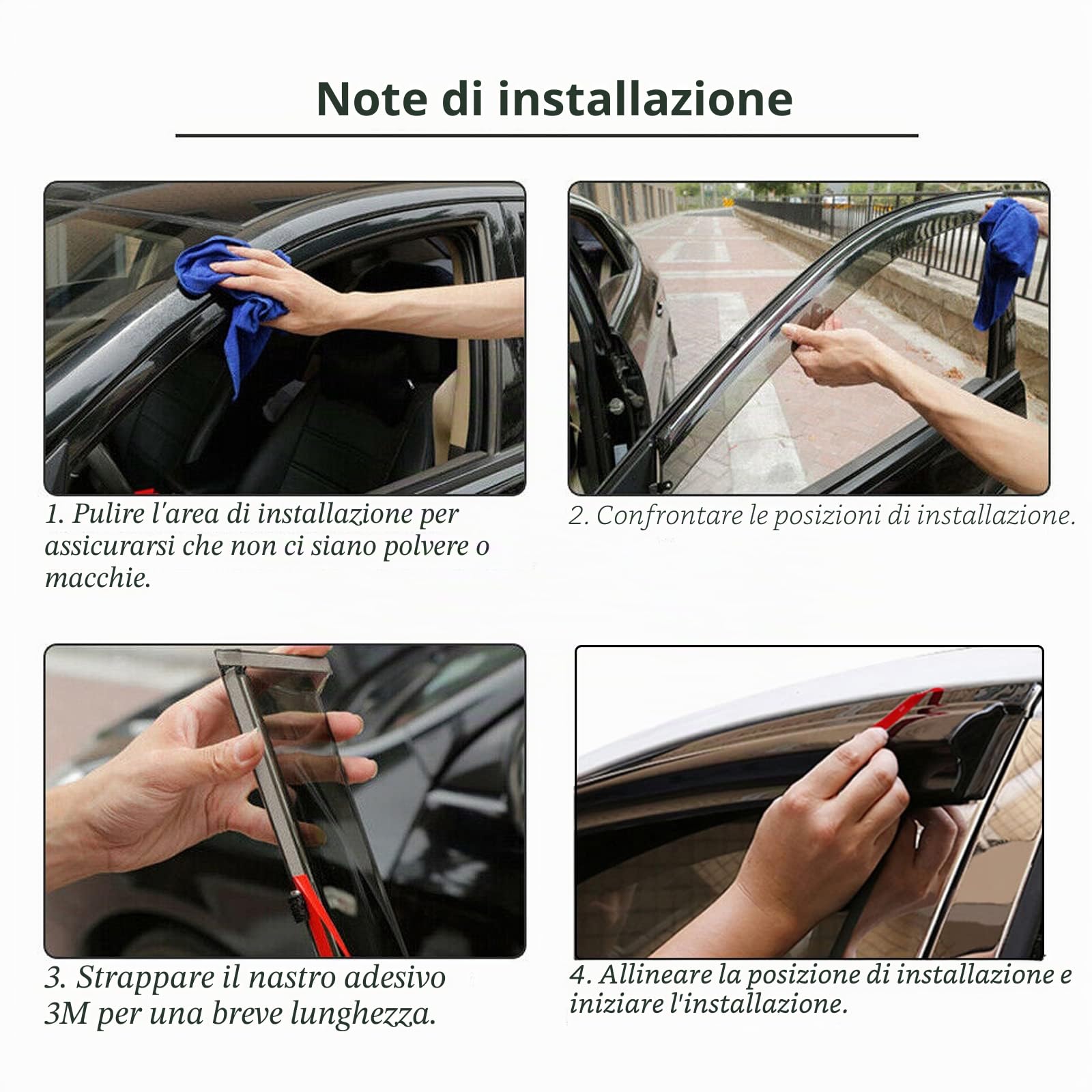 Deflettori d'aria per Mitsubishi Triton L200 2006-2014 di quarta generazione Doppia Cabina Smoke Nero Deflettori