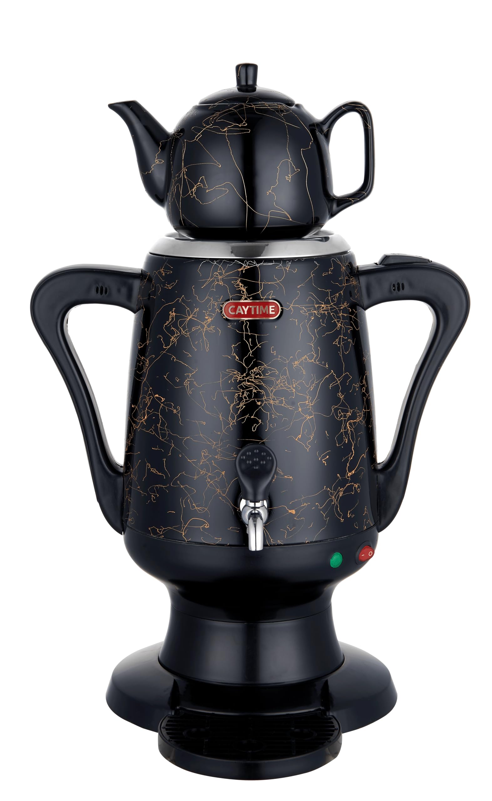 Samowar Semaver 3,5 l zaparzacz do herbaty ze stali nierdzewnej z czarnym dzbankiem ceramicznym/elektrycznym samowar o nowoczesnym wzornictwie