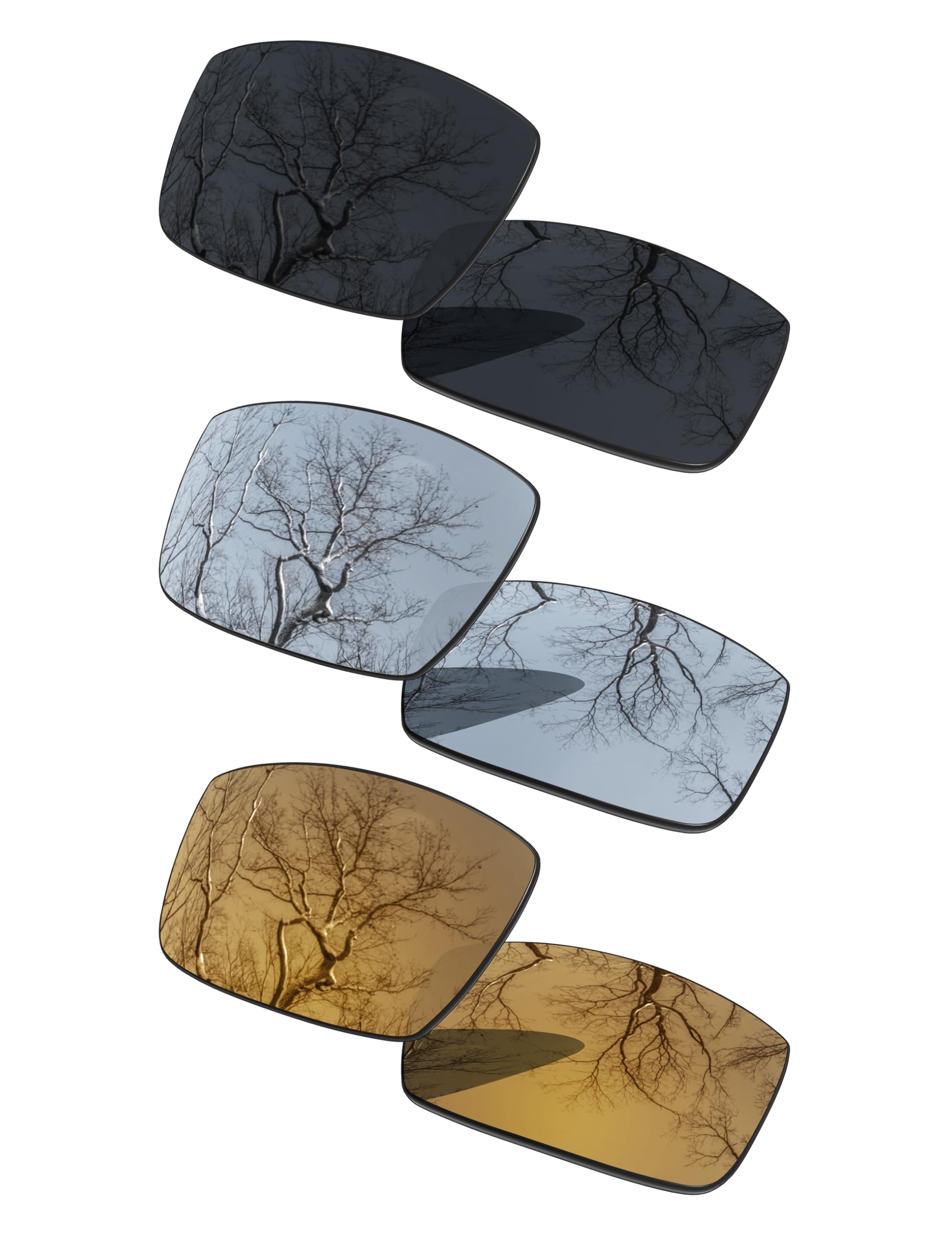 3 Pair Polarized Replacement Lenses for Oakley Gascan OO9014 Pack