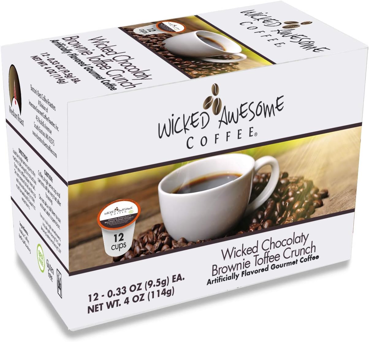 Wicked Awesome Chocolaty Brownie Toffee Crunch Single Serve Coffee - 12 Count