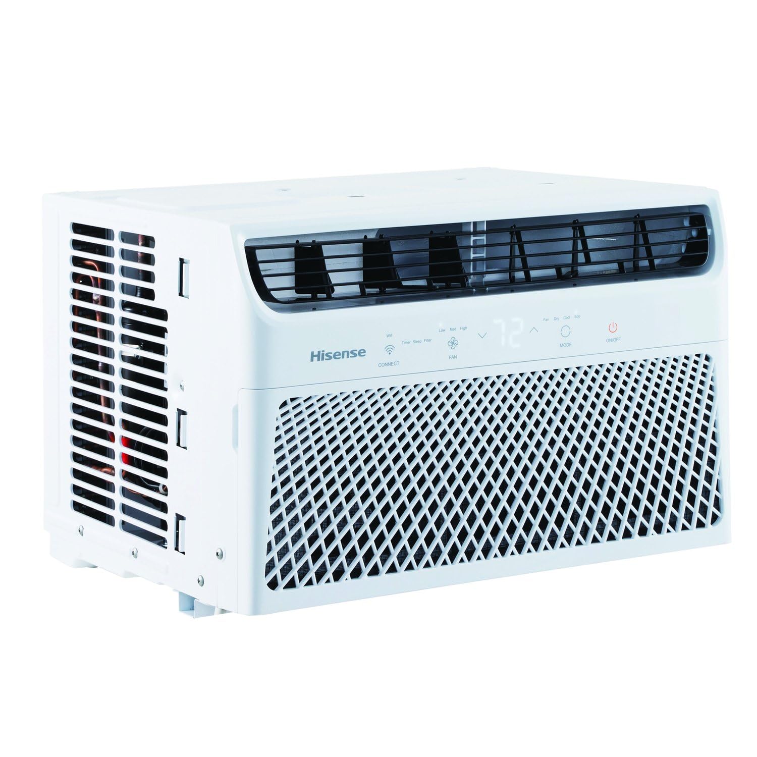 hisense 10000 btu window air conditioner unit, wifi smart app control, energy efficient quiet cooling for large room, living bedroom home, mounted ac remote control 450 sq. ft.