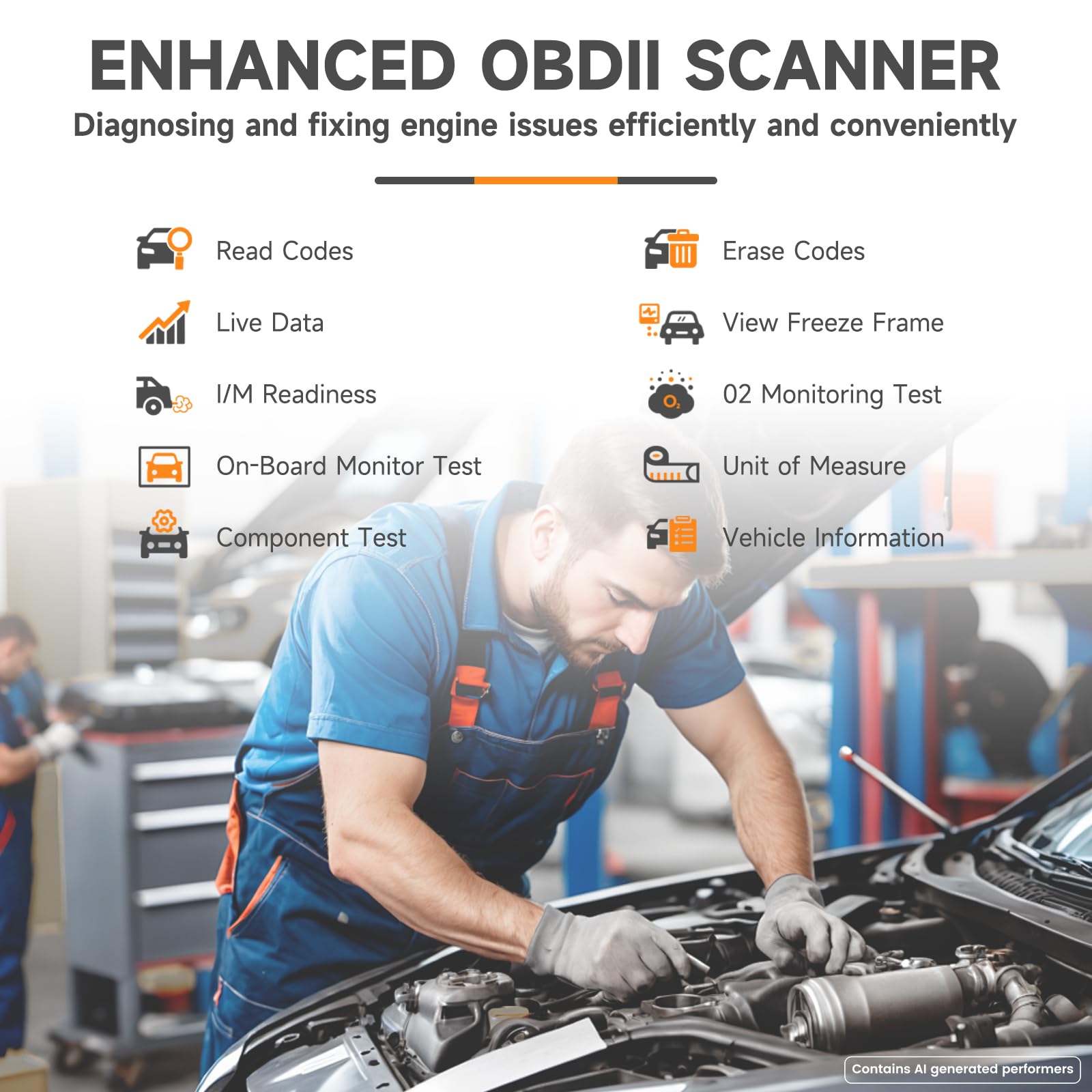 FOXWELL OBD2 Análisis de Diagnóstico Herramientas de Diagnóstico OBDII Español Lector de Códigos OBD 2 Auto Diagnosis Escáner NT201 Naranja