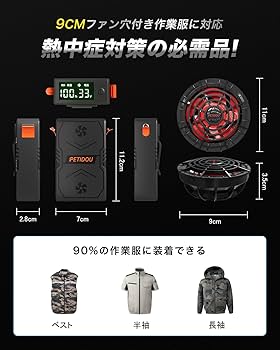 【33V超高出力 LED表示パネル】ファンバッテリーセット ファン付き作業服対応 Amazon.co.jp: 【33V超高出力 LED表示パネル】ファンバッテリー