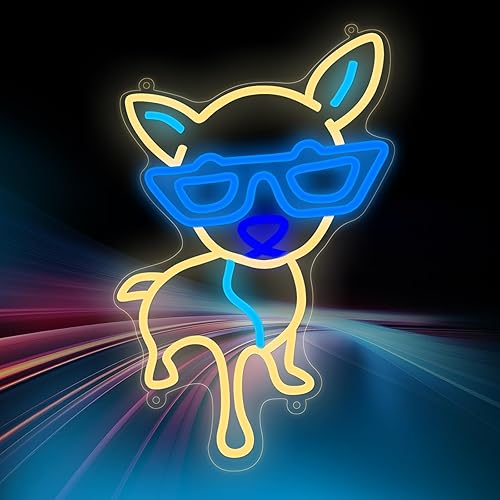 Letrero de neón para perro, letreros de neón para decoración de pared, letrero de luz LED para fiesta de cumpleaños, decoración del hogar, letreros