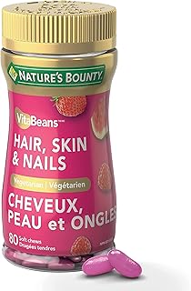 Nature's Bounty Hair, Skin and Nails VitaBeans, with Biotin & Vitamins A, C, & E, 80 Chewables