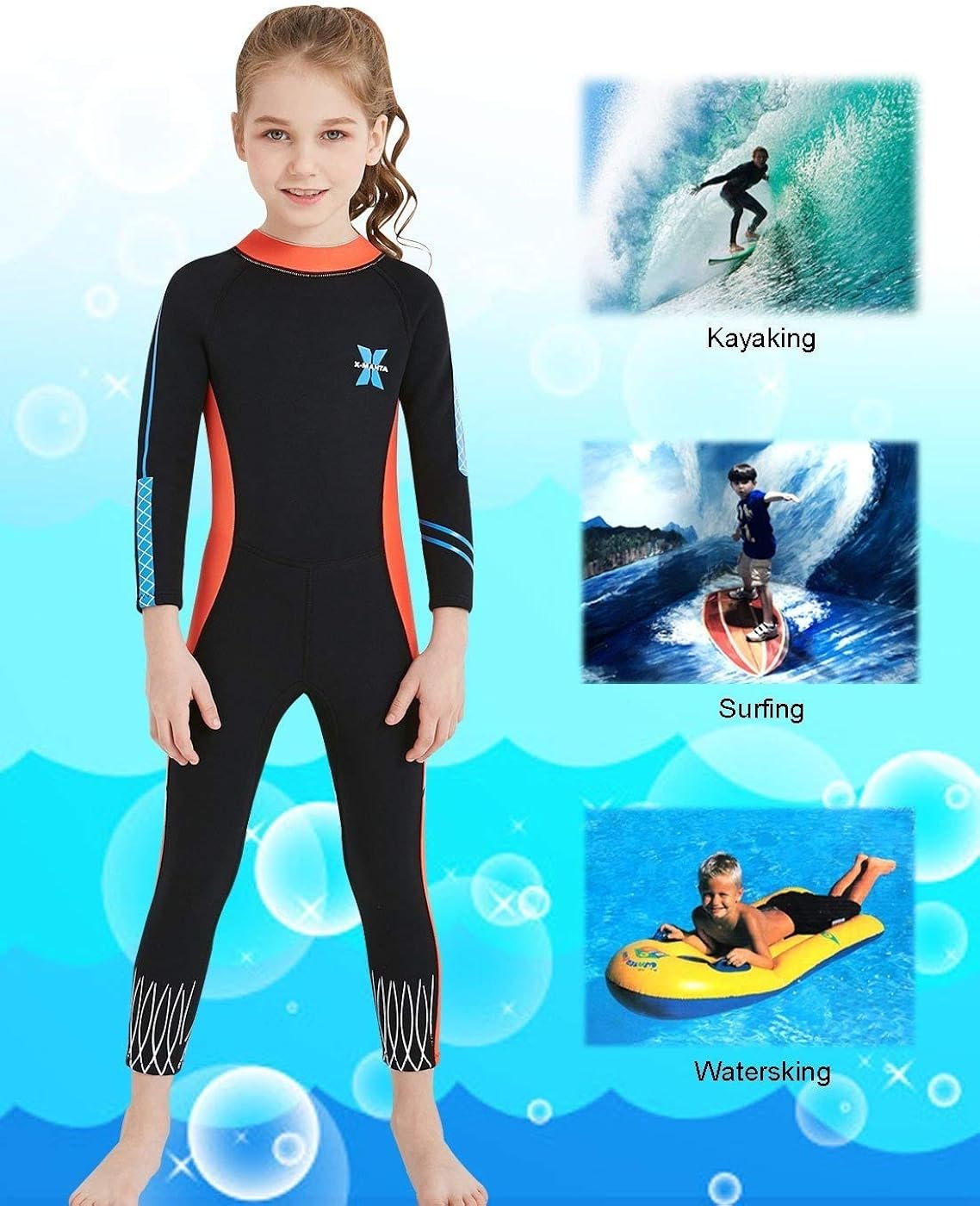 DIVE & SAIL Kids 2.5mm Wetsuit Long Sleeve One Piece UV Protection Thermal Swimsuit : Clothing, Shoes & Jewelry