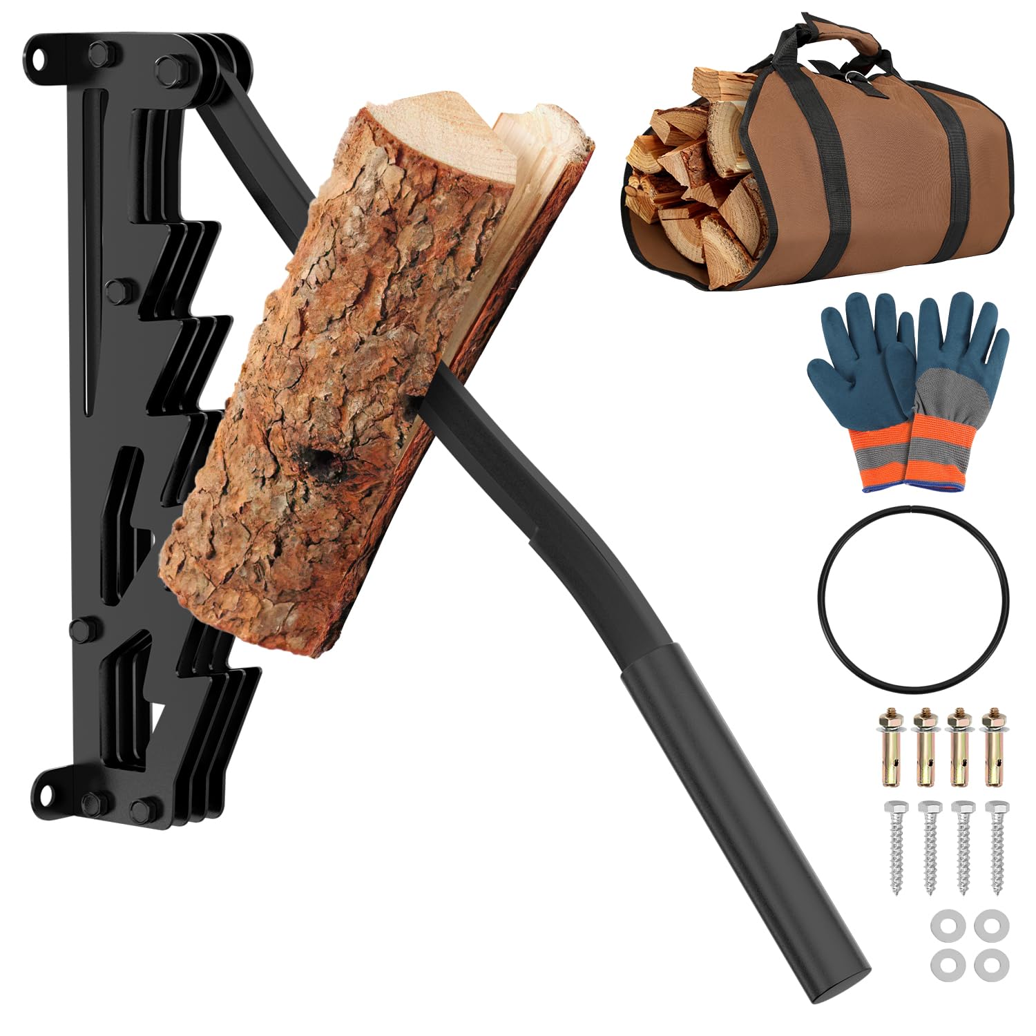 Spaccalegna Manuale, Spaccalegna a mano,Spaccalegna manuale da parete, Spaccalegna a mano, Taglialegna a Risparmio di Lavoro, Spacca Legna, Wood Splitter, nero