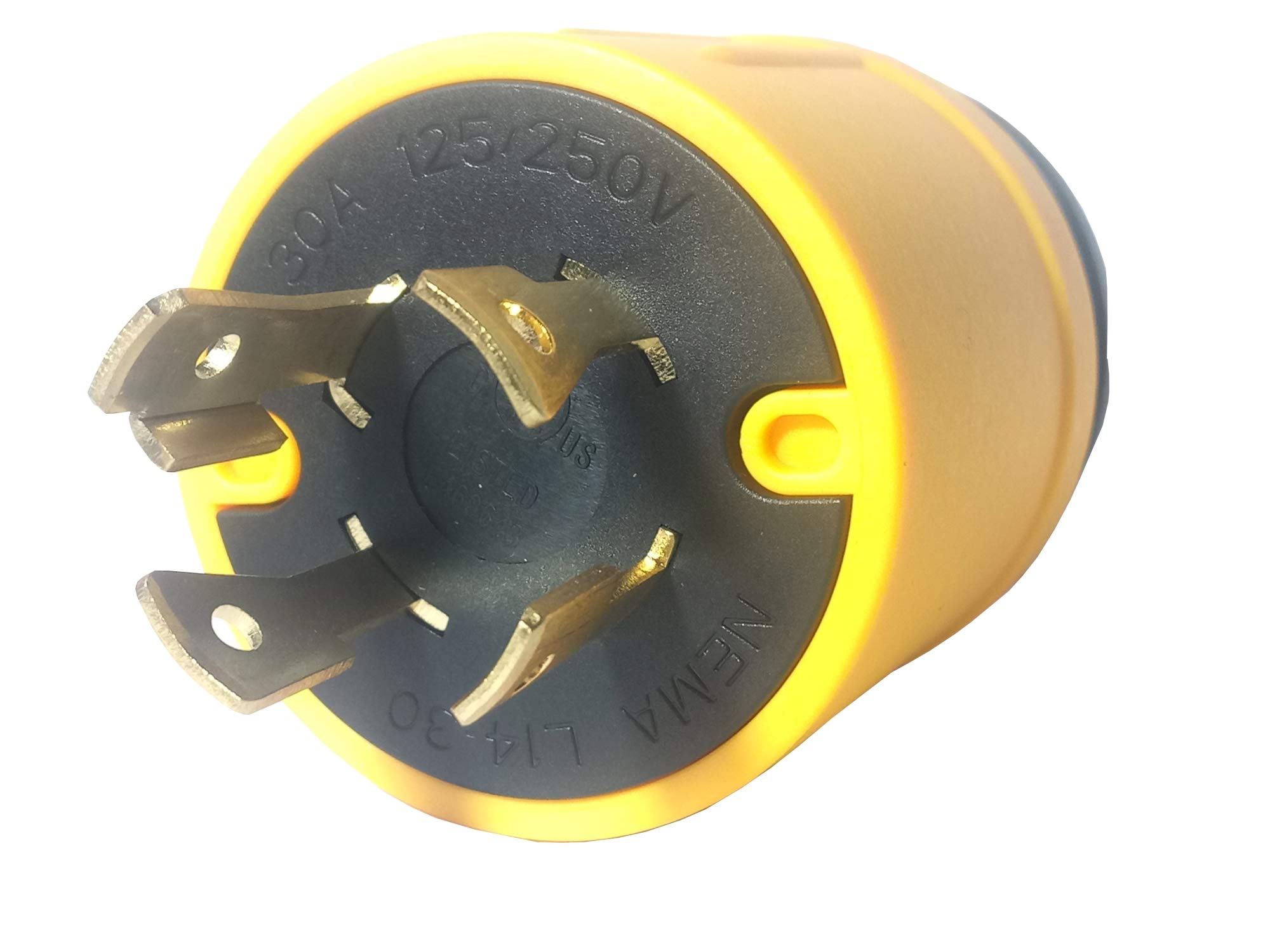 TBSE -Pro 30 Amp, Plug & Connector Set, NEMA L14-30P to Nema TT-30R, 125/250V, Locking Plug Socket, Industrial Grade, Grounding 3750 Watts Generators