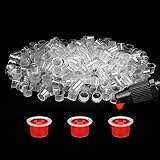 ATOMUS 300Pcs Tattoo Ink Cups Medium Size Disposable Ink Cups Tattoo Pigment Caps Holder Container Tattoo Supplies 300 Unidad (Paquete de 1)