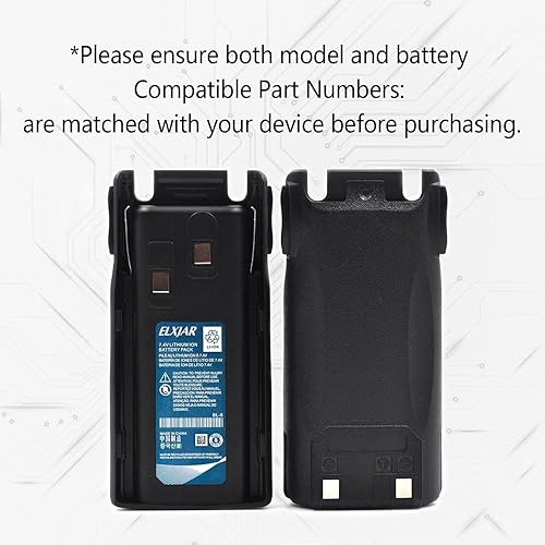 Miniatura 4 de elxjar Paquete de 5 baterías de repuesto de iones de litio BL-8 de 7.4 V 1800 mAh para radios BTECH serie UV-82 compatibles con GMRS-V1, MURS-V1,