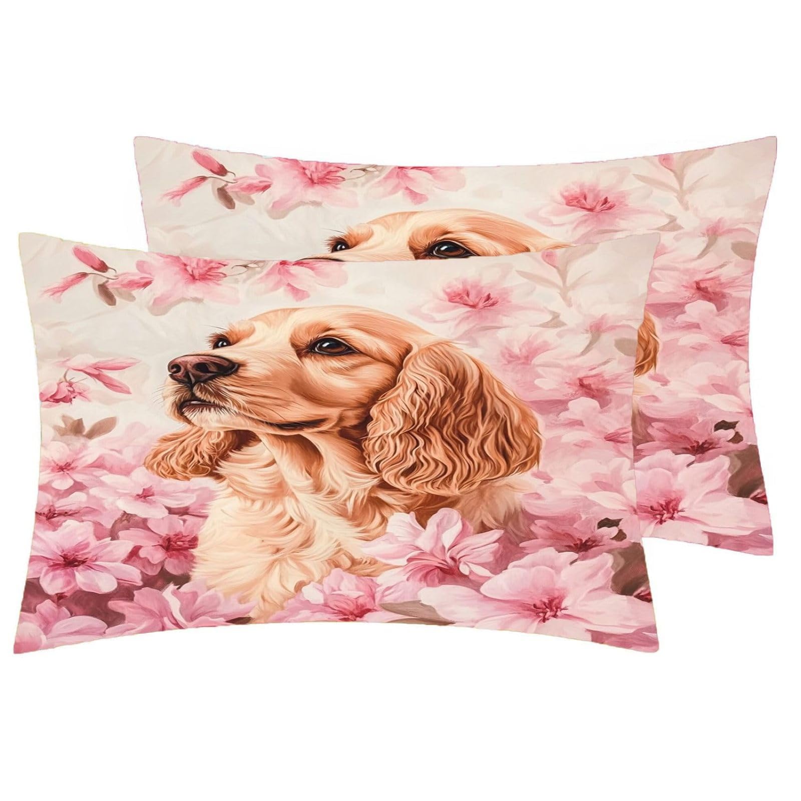 Zestaw pościeli na kołdrę Cocker Spaniel w rozmiarze king size, z zapięciem na zamek błyskawiczny, zestaw pościeli dla dzieci, miękka, hipoalergiczna poszewka na kołdrę z mikrofibry, 230 x