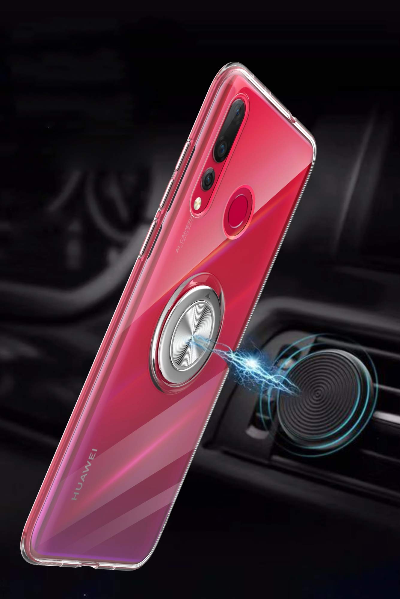 SORAKA Funda Para Huawei Nova 5T Con Anillo Funda Huawei Nova 5T TPU Blando Parachoques Duro