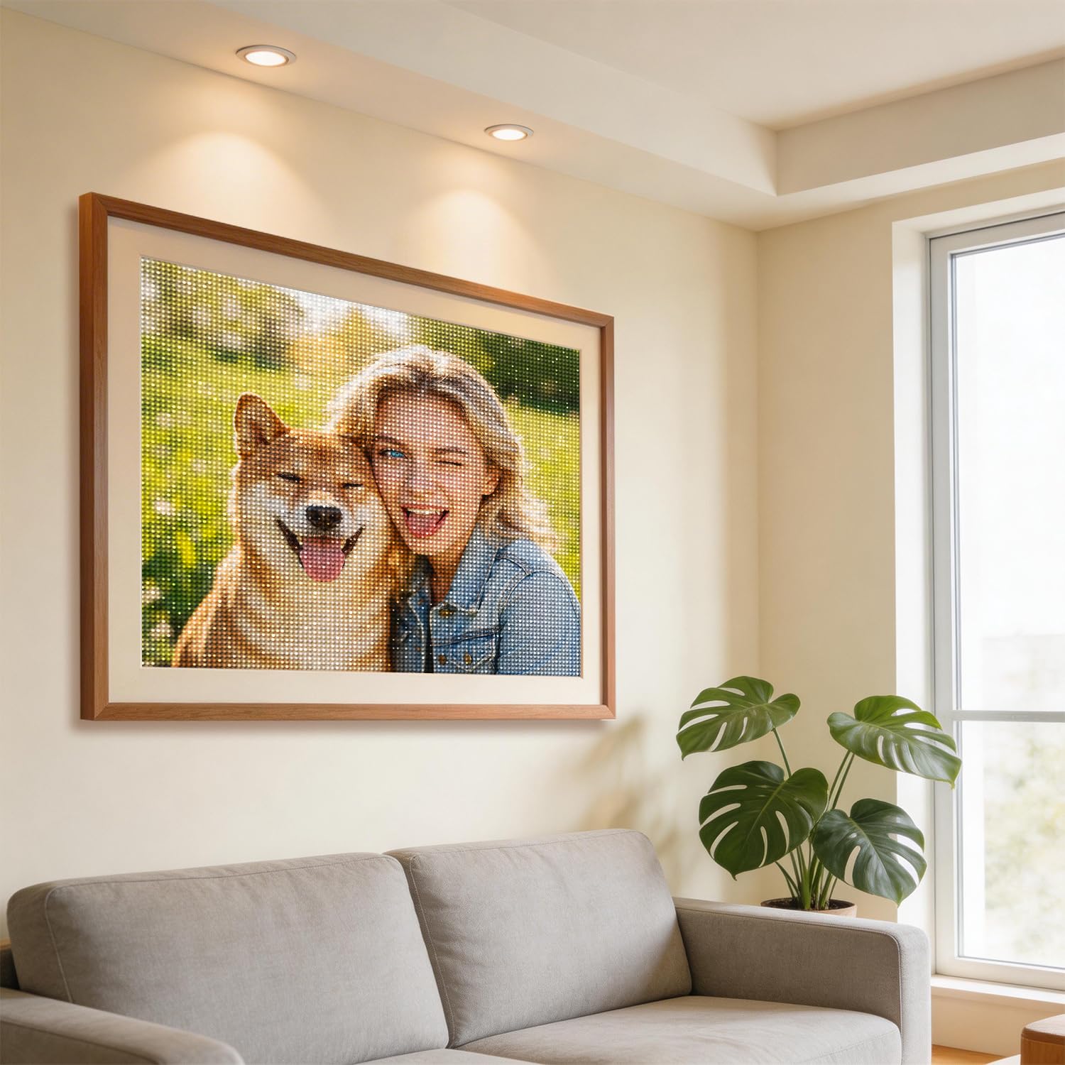 JIOJOG Diamond Painting Personalizado Pintura, 5D DIY Cuadro Diamantes Personalizada Juego Completo De Herramientas, Pintura De Diamantes Para Adultos Para Decoración Y regalos, 40×60cm