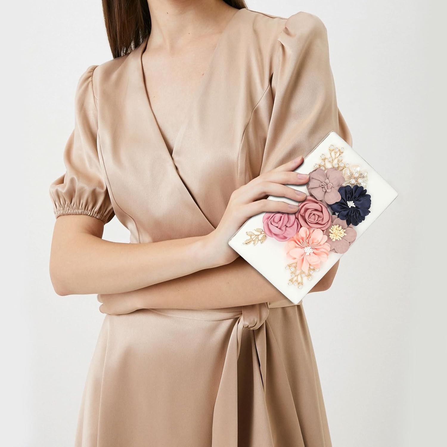 Clutch Purses for Women, Evening Clutch Clutch Purses for Women Formal, Banquet Bag with Floral Decoration, Gatherings - Image 2