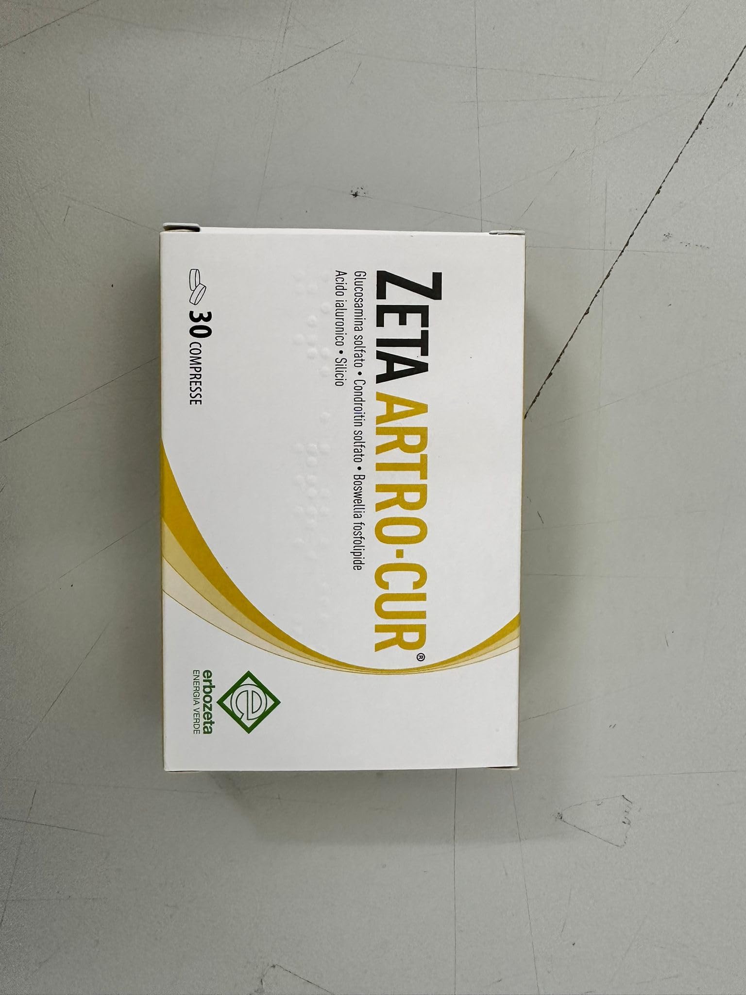 ZETA ARTRO CUR 30 compresse - Integratore alimentare a base di Glucosamina solfato, Condroitin solfato, Boswellia Fitosoma® (Casperome®) e Acido ialuronico